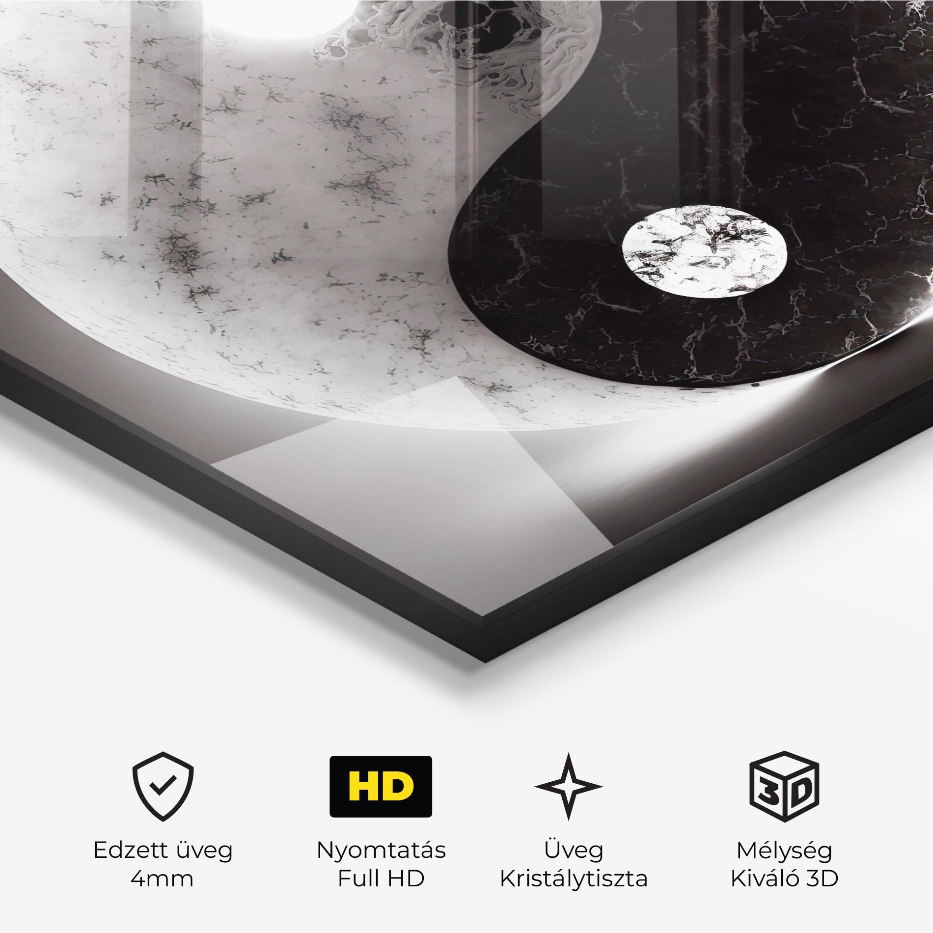 Üvegkép Light Yinyang mockup 3