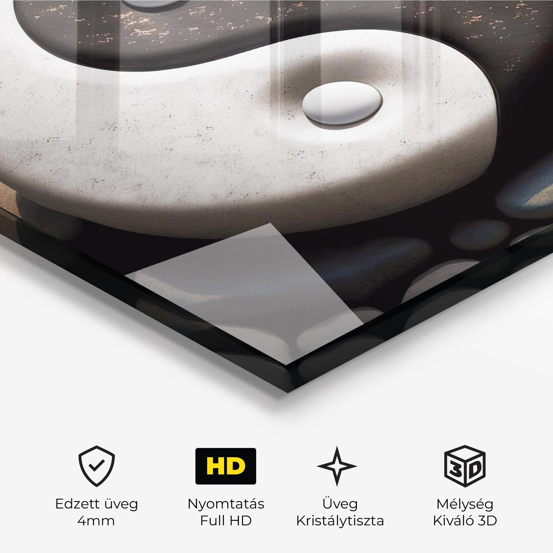 Üvegkép Stone Yinyang mockup 3