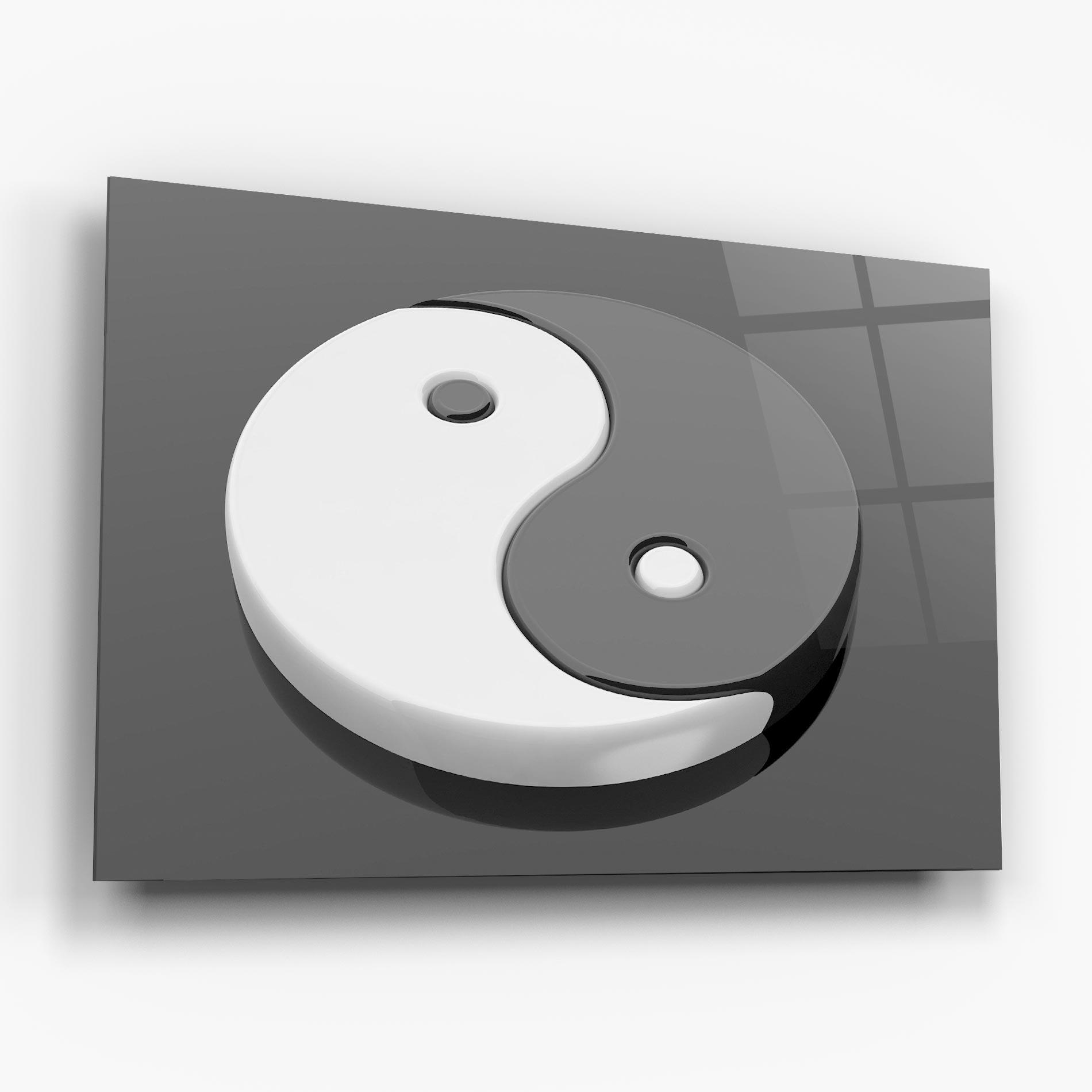 Üvegkép 3d Yinyang mockup 6