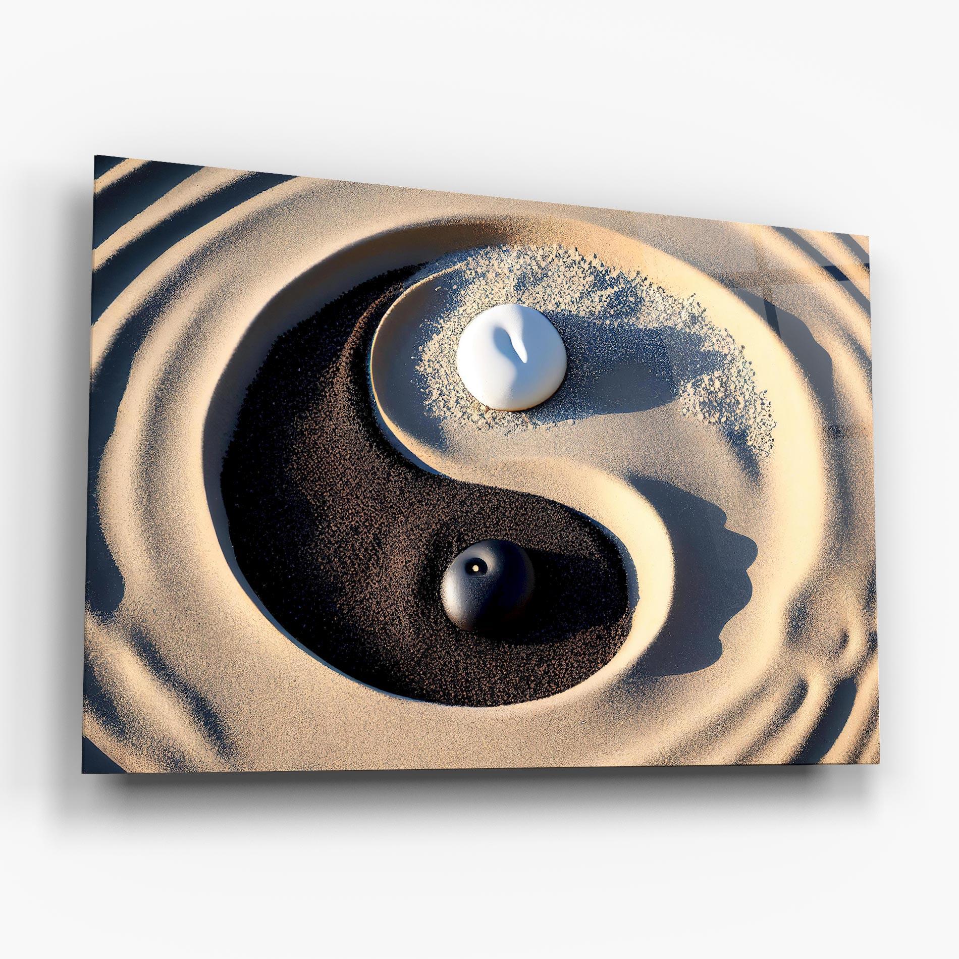 Üvegkép Black Sand Yinyang mockup 6