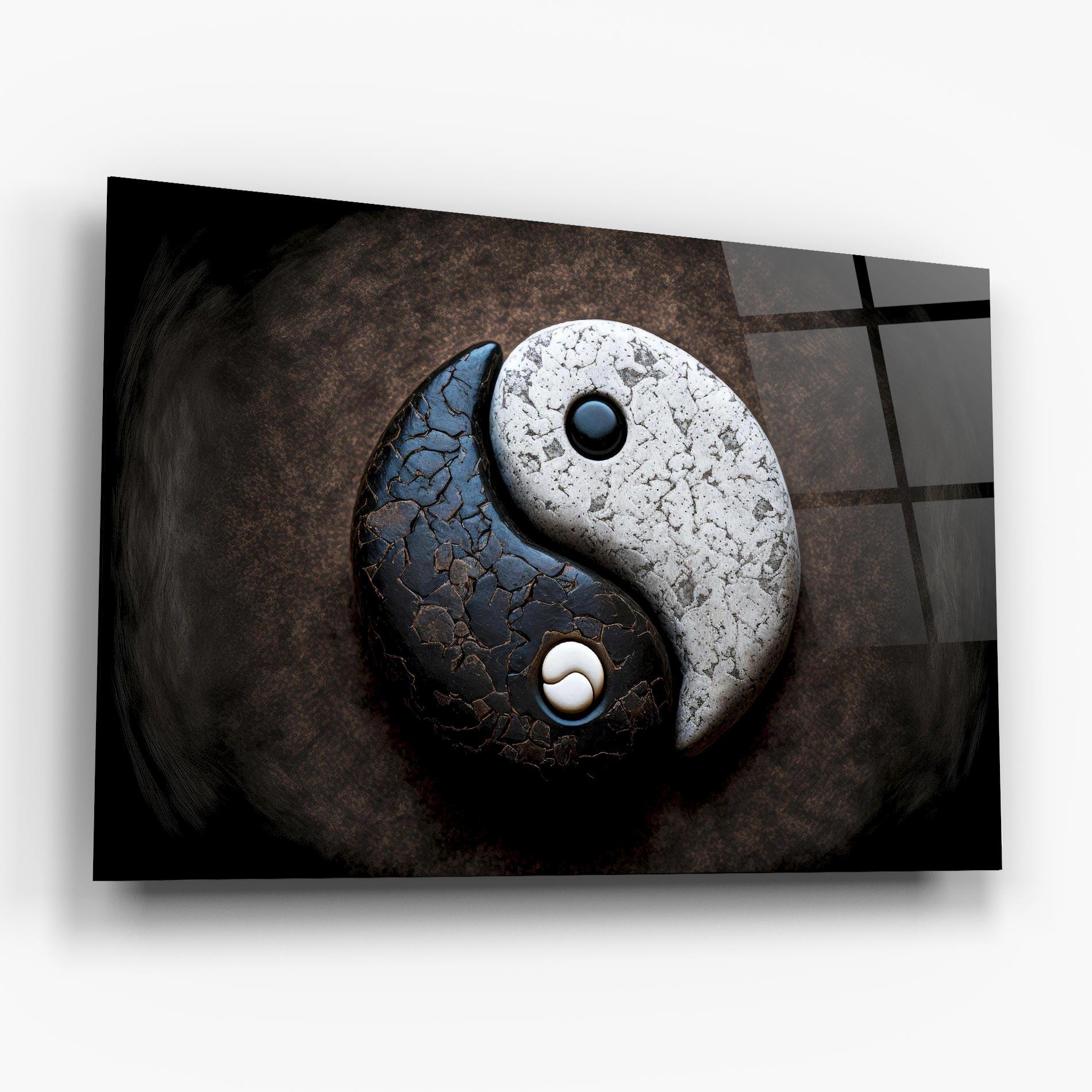 Üvegkép Black Stone Yinyang mockup 6