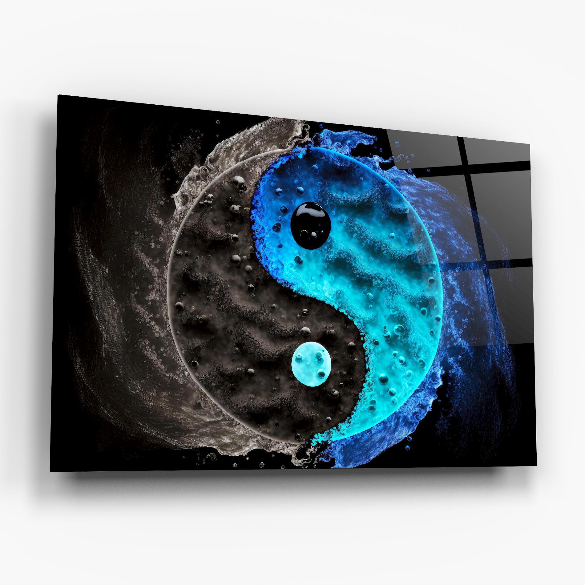 Üvegkép Blue Water Yinyang mockup 6