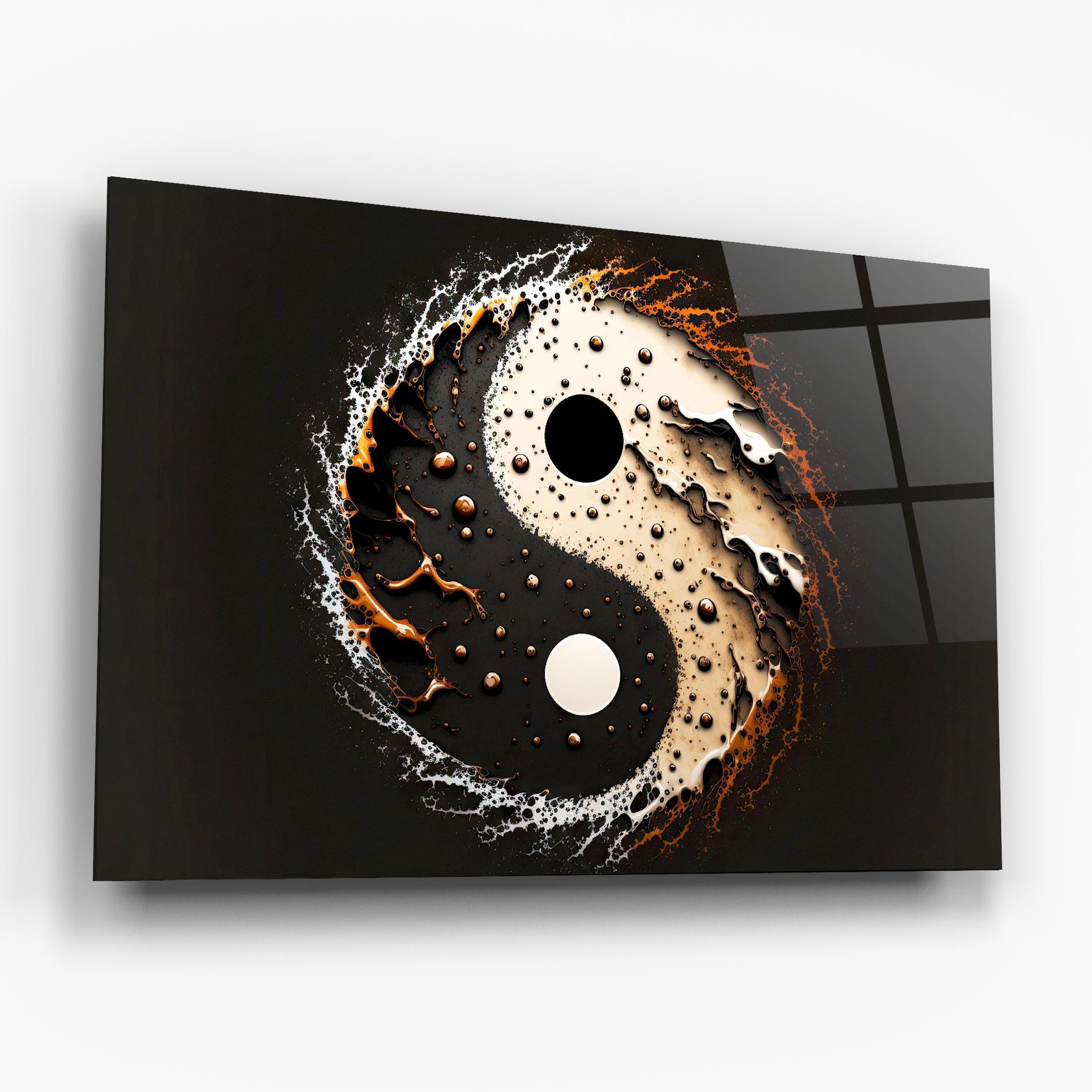 Üvegkép Brown Liquid Yinyang mockup 6