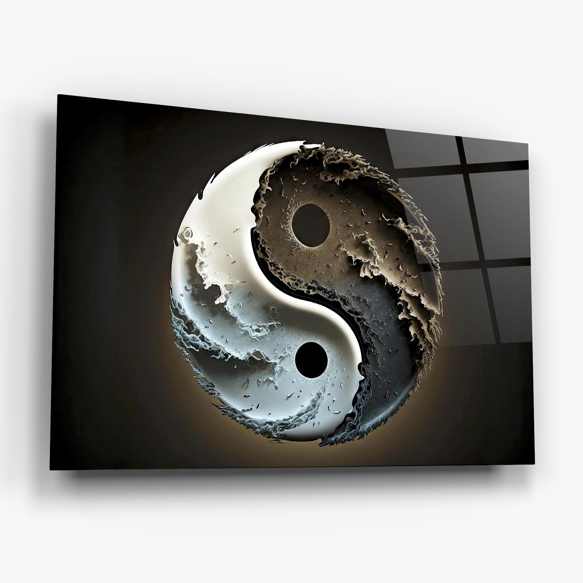 Üvegkép Brown Smoke Yinyang mockup 6
