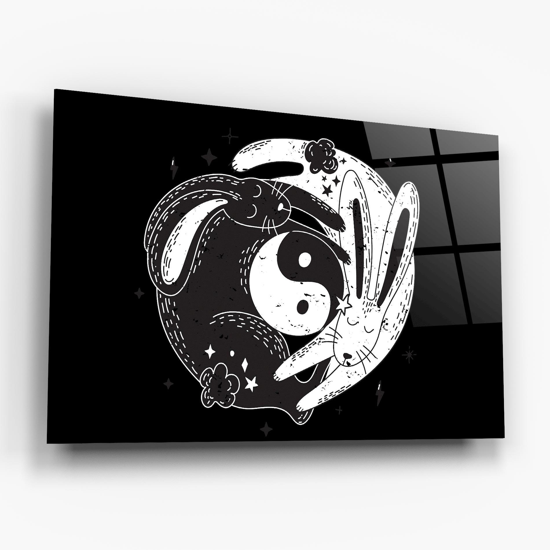 Üvegkép Bunny Yinyang mockup 6
