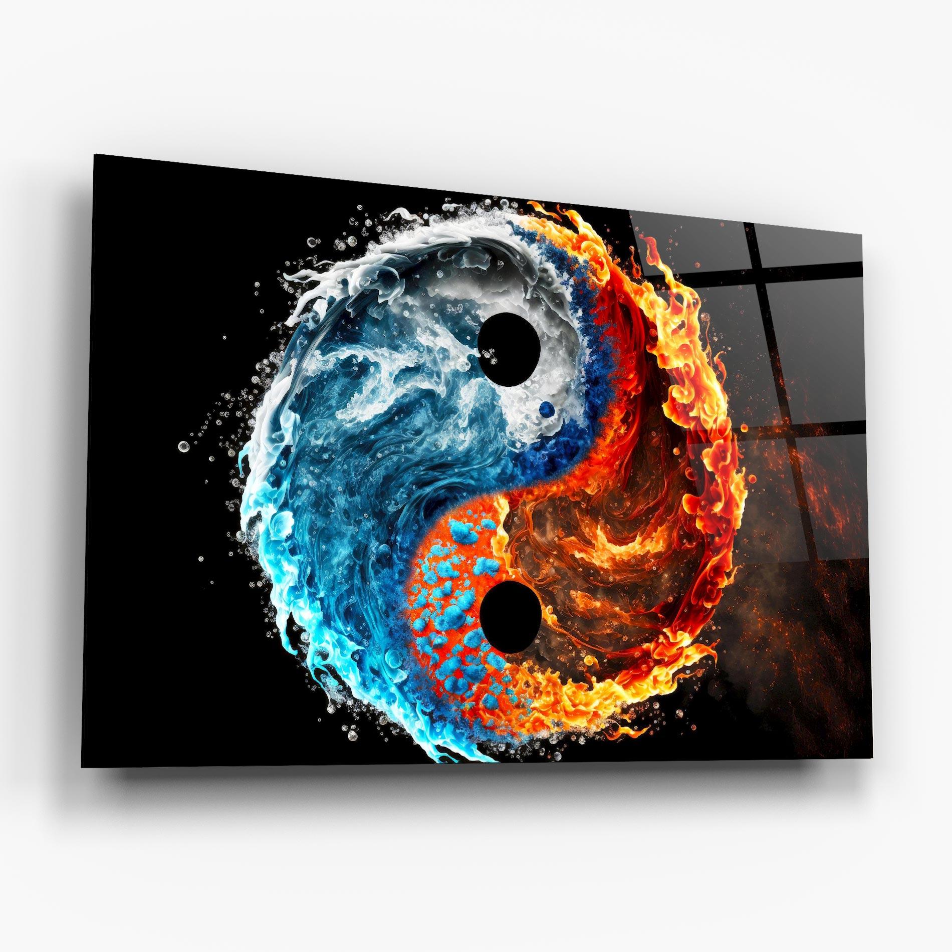 Üvegkép Fire Water Yin Yang mockup 6
