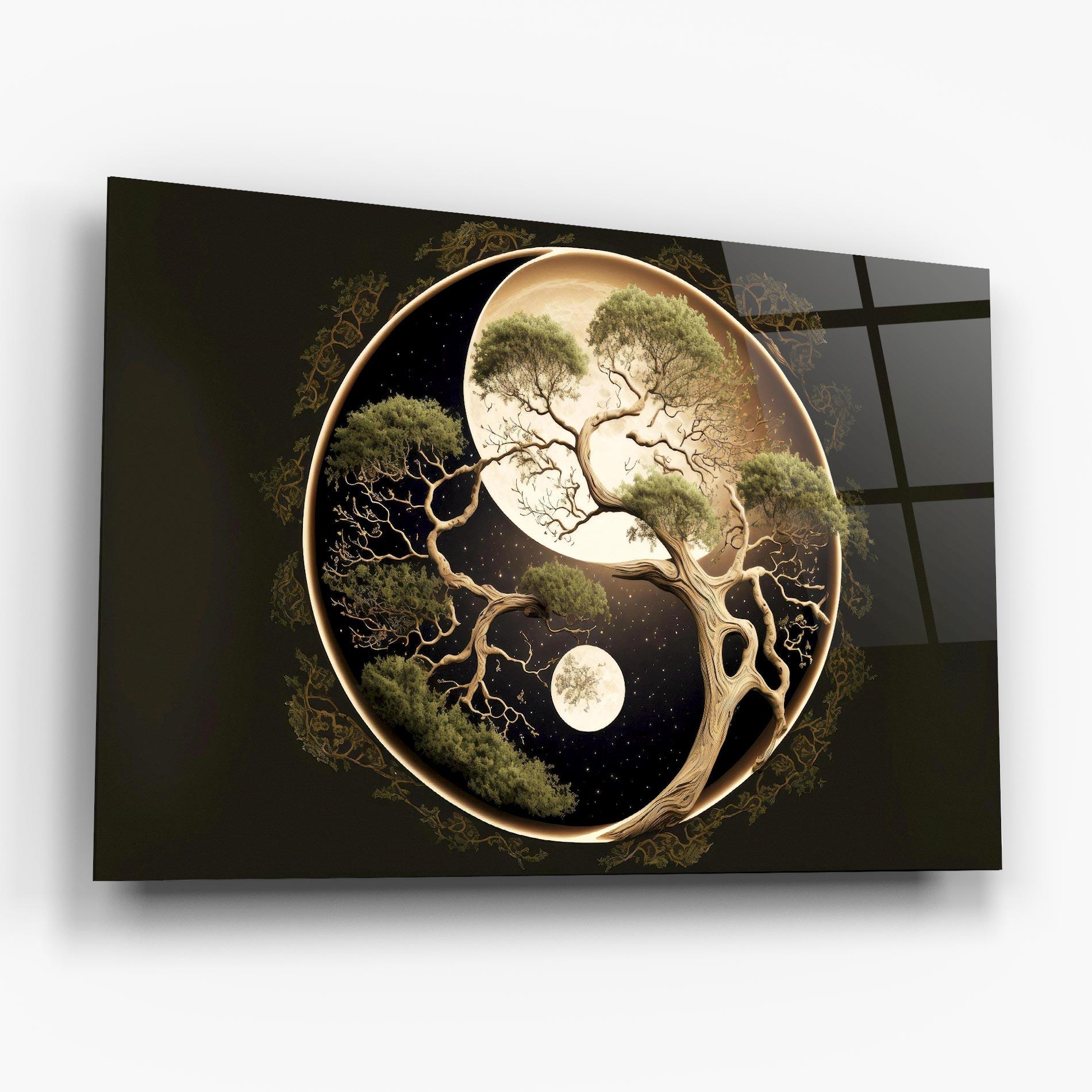 Üvegkép Green Tree Yinyang mockup 6