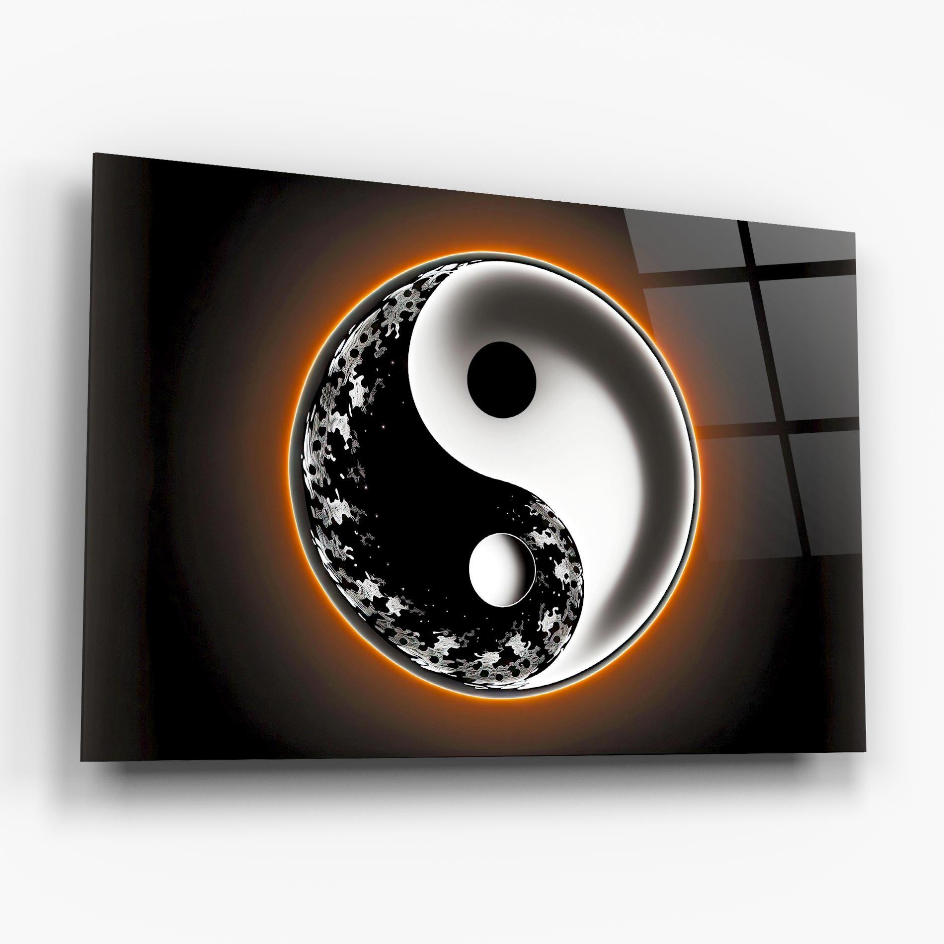 Üvegkép Purple Light Yinyang mockup 6