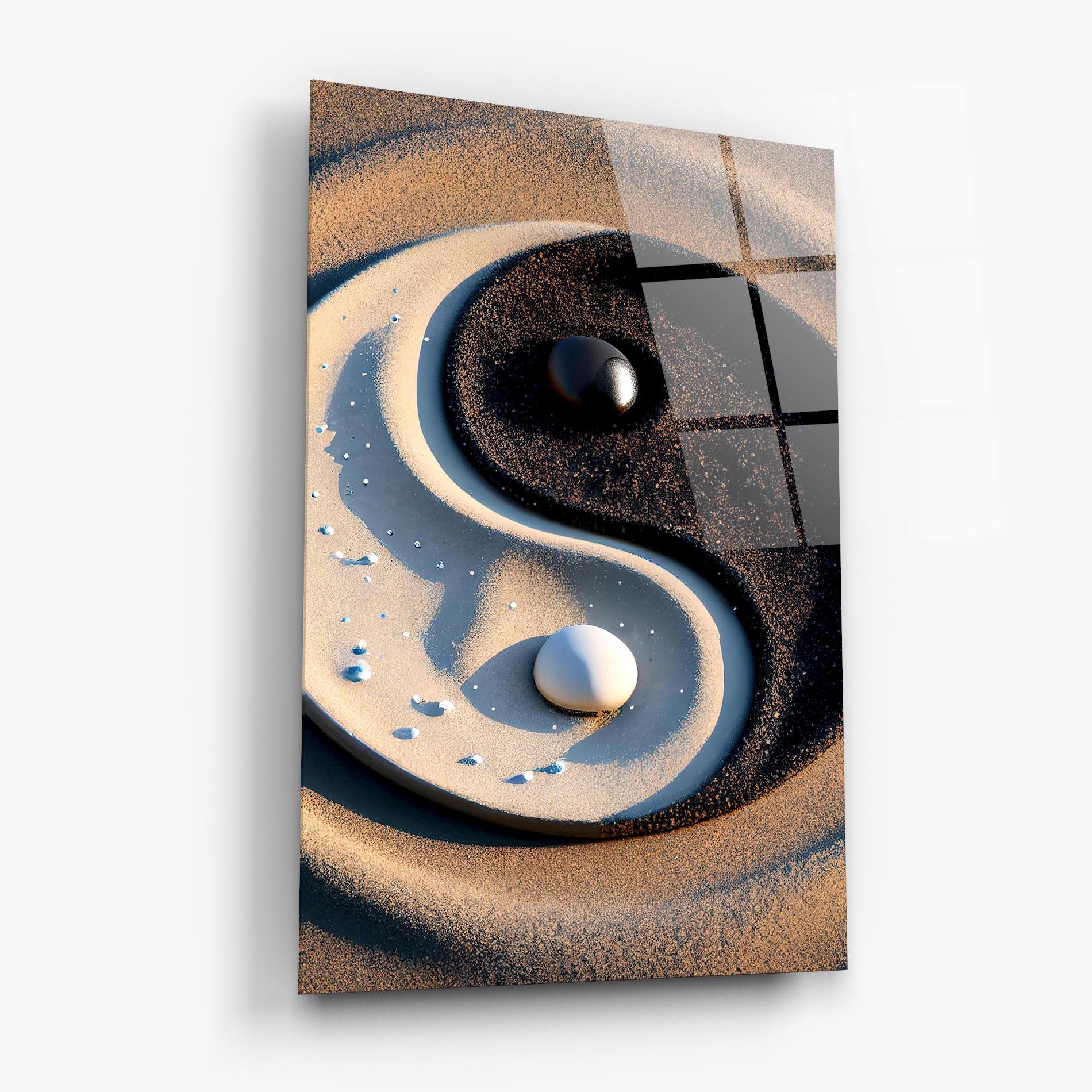 Üvegkép Pretty Sand Yinyang mockup 6