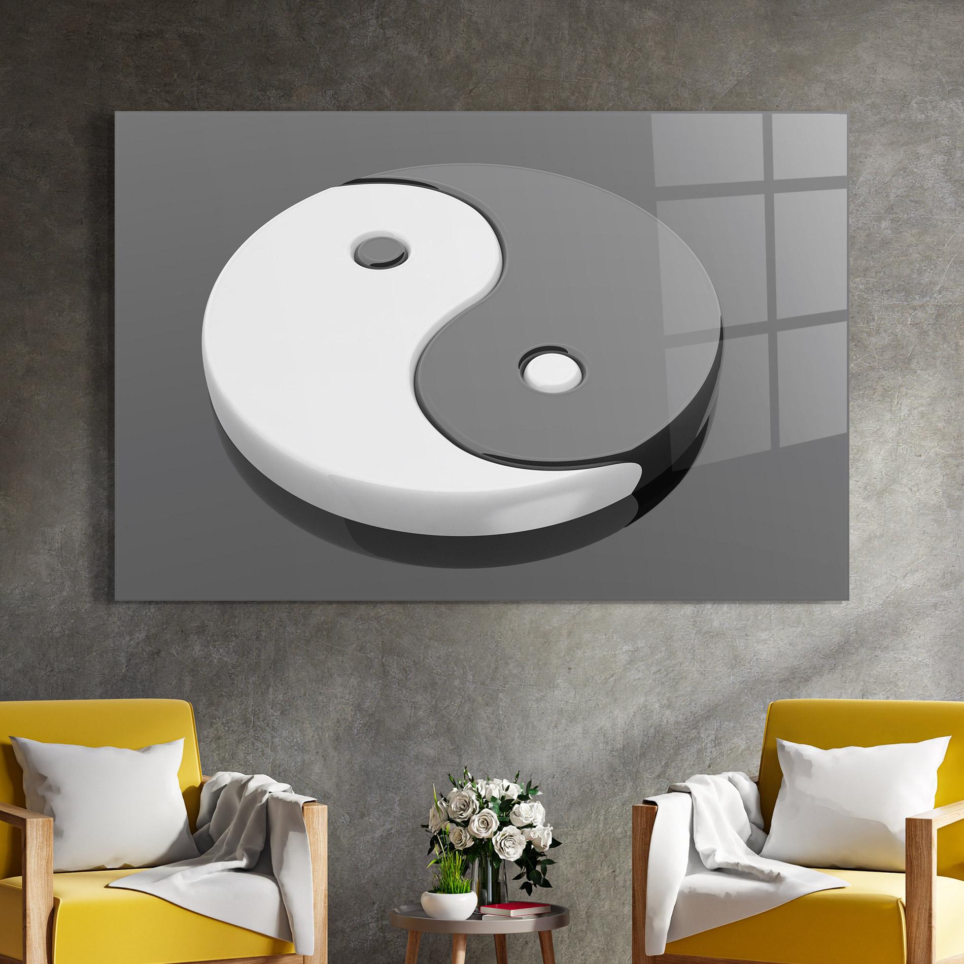 Üvegkép 3d Yinyang mockup 4