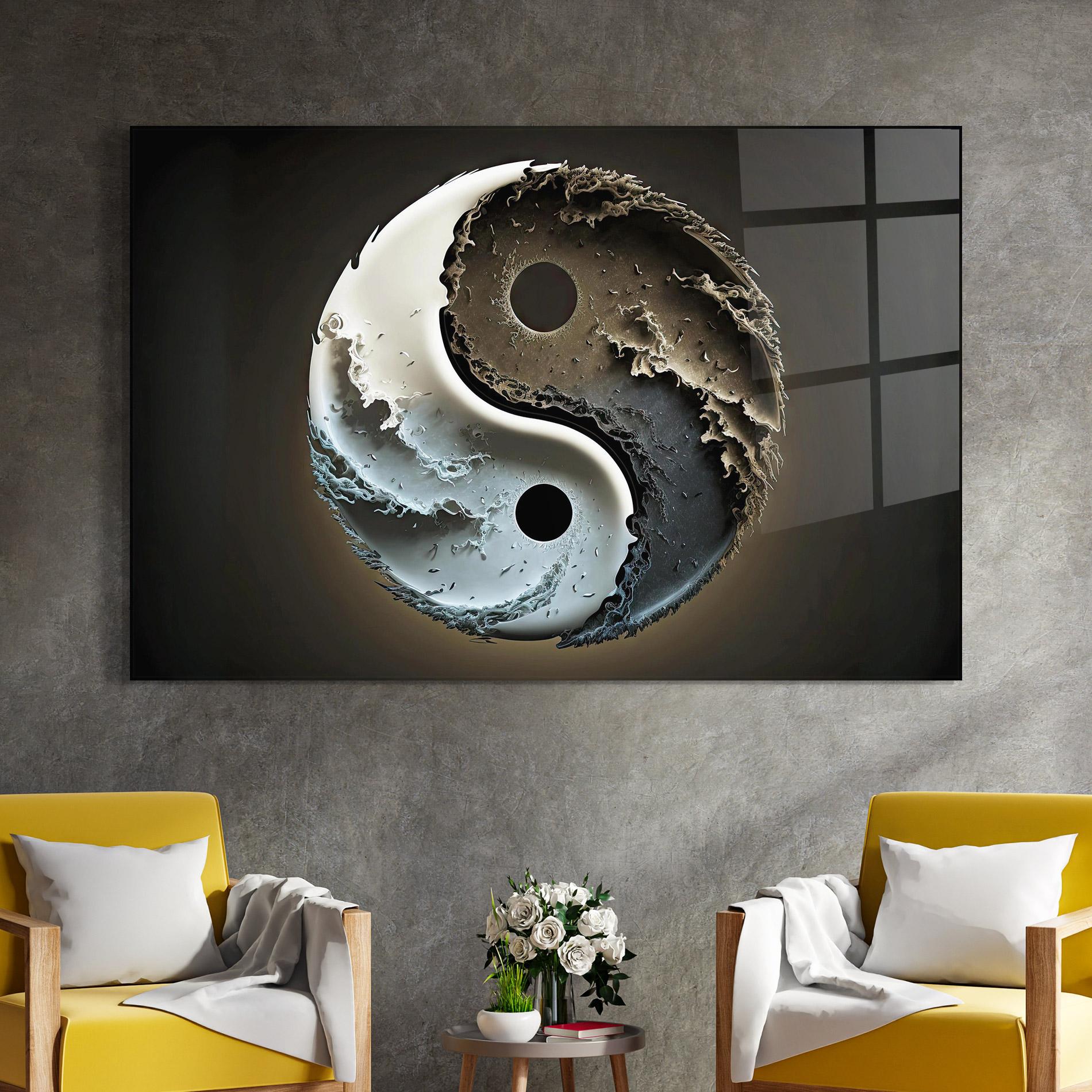 Üvegkép Brown Smoke Yinyang mockup 4