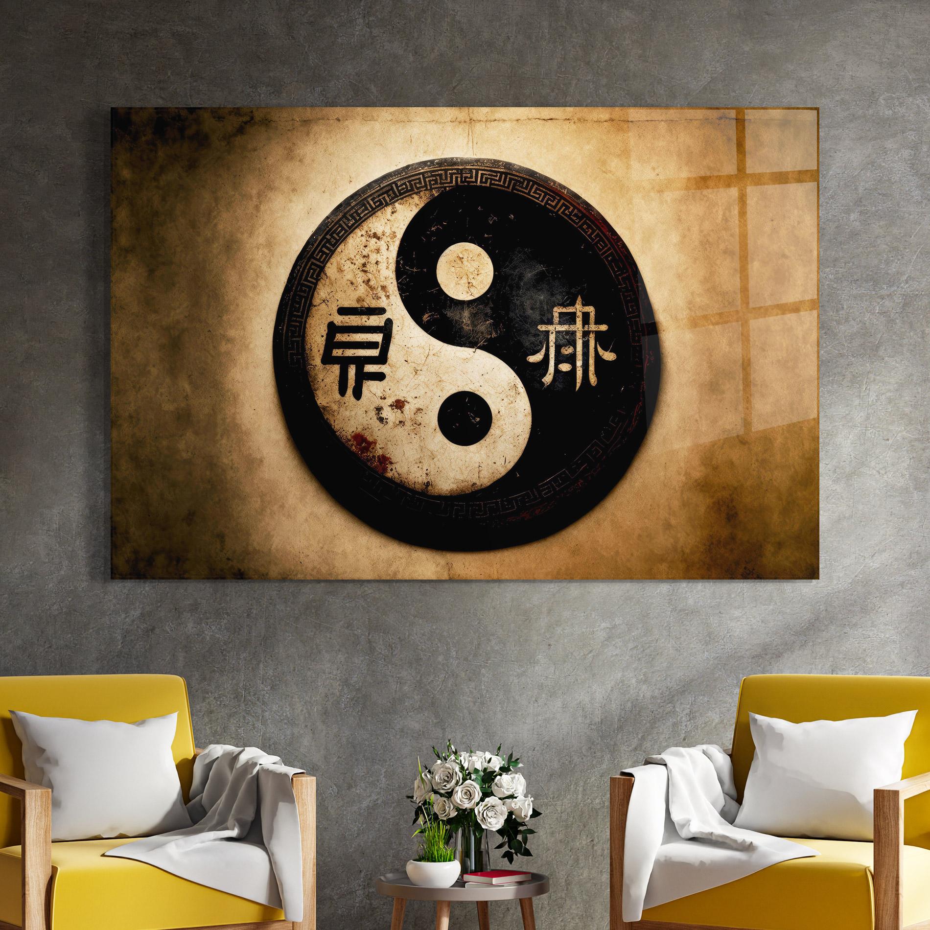 Üvegkép Chinese Yinyang mockup 4