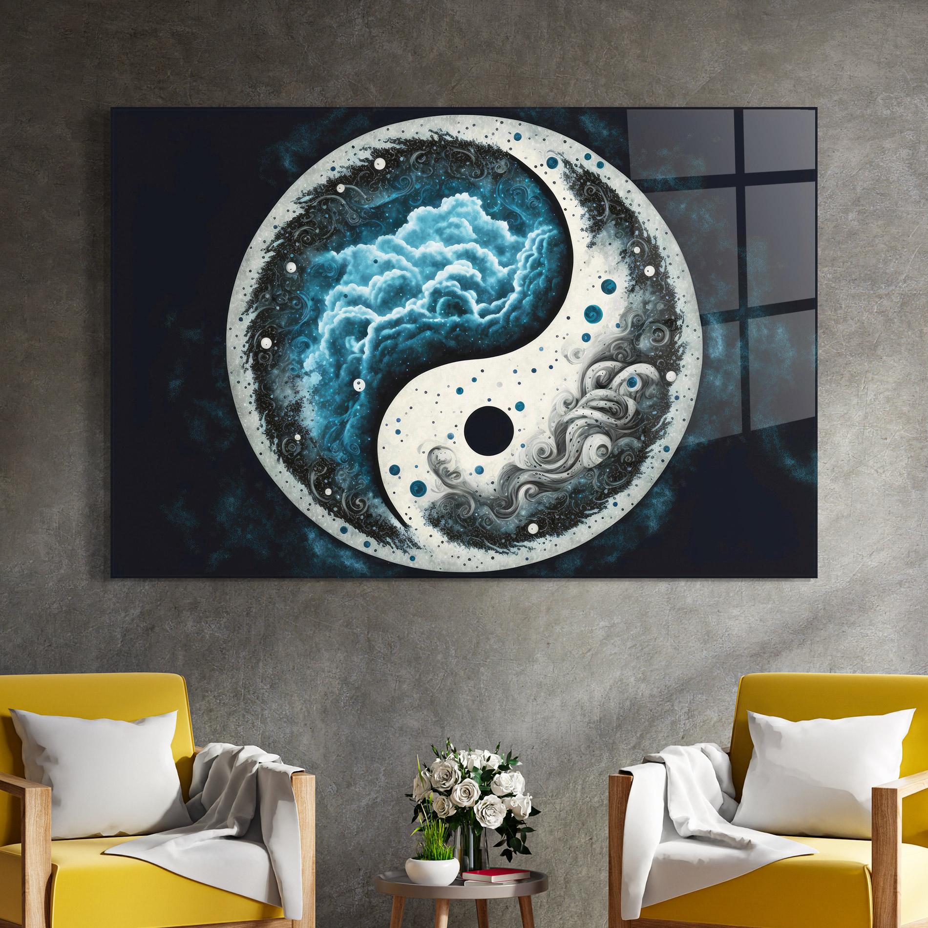 Üvegkép Cloudy Yinyang mockup 4