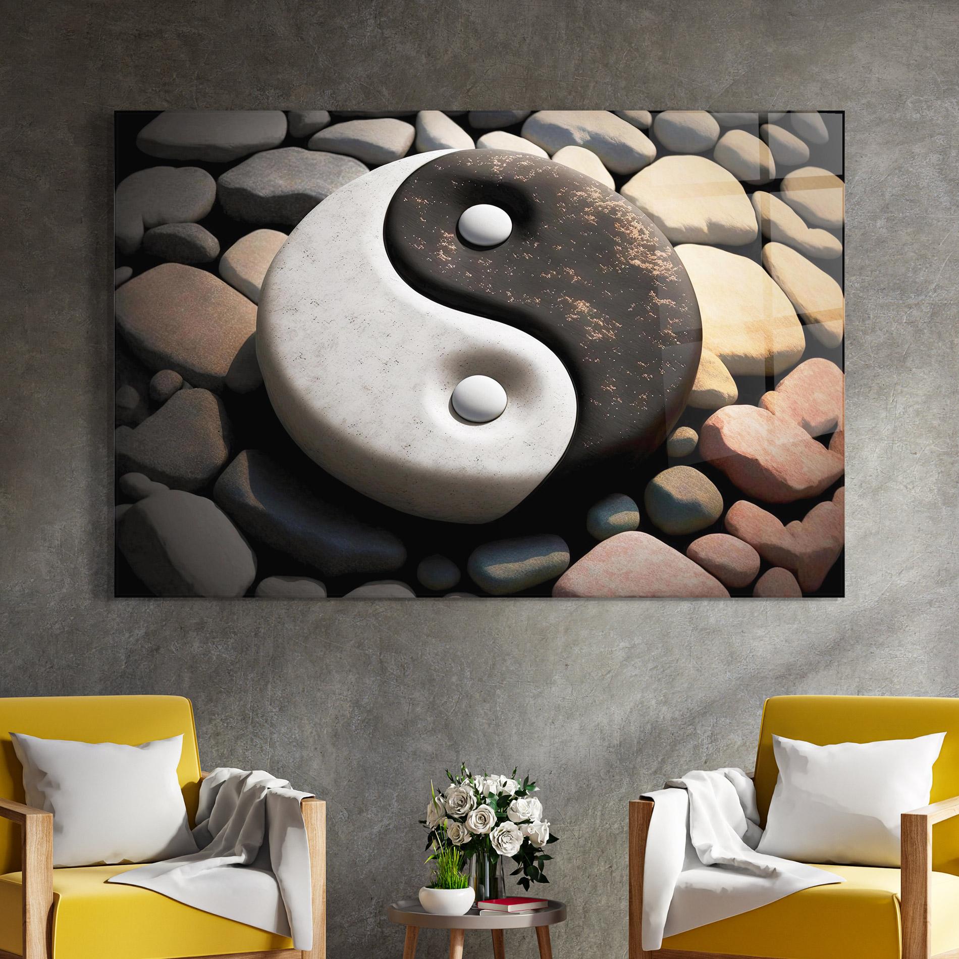 Üvegkép Stone Yinyang mockup 4