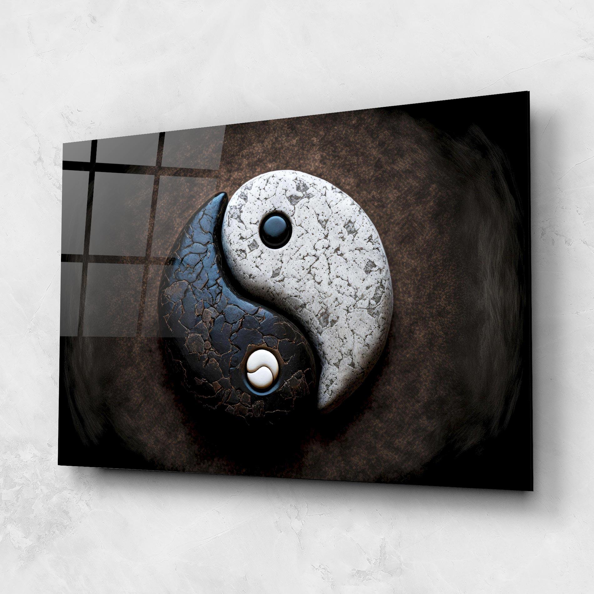 Üvegkép Black Stone Yinyang mockup 1