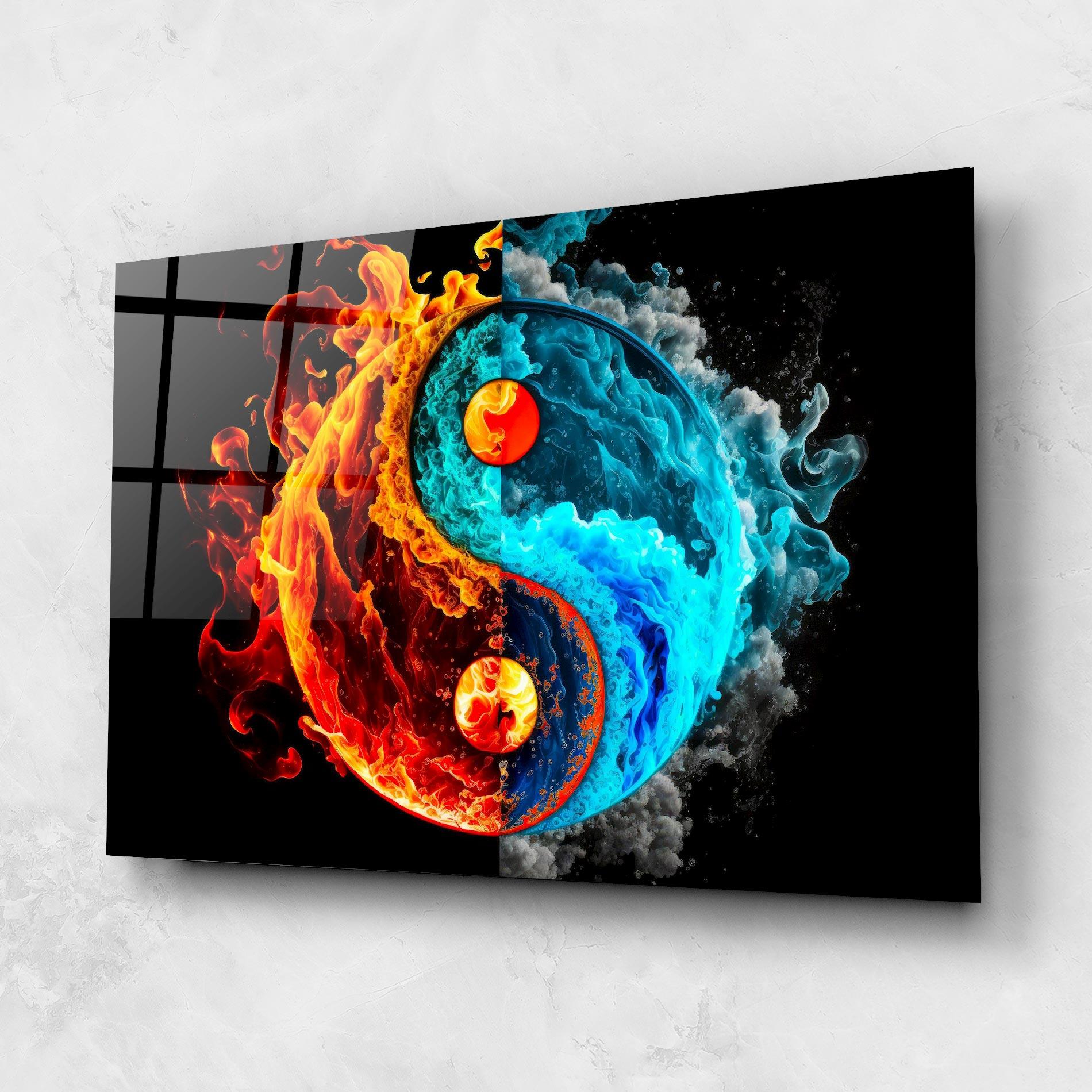 Üvegkép Blue Smoke Yinyang mockup 1