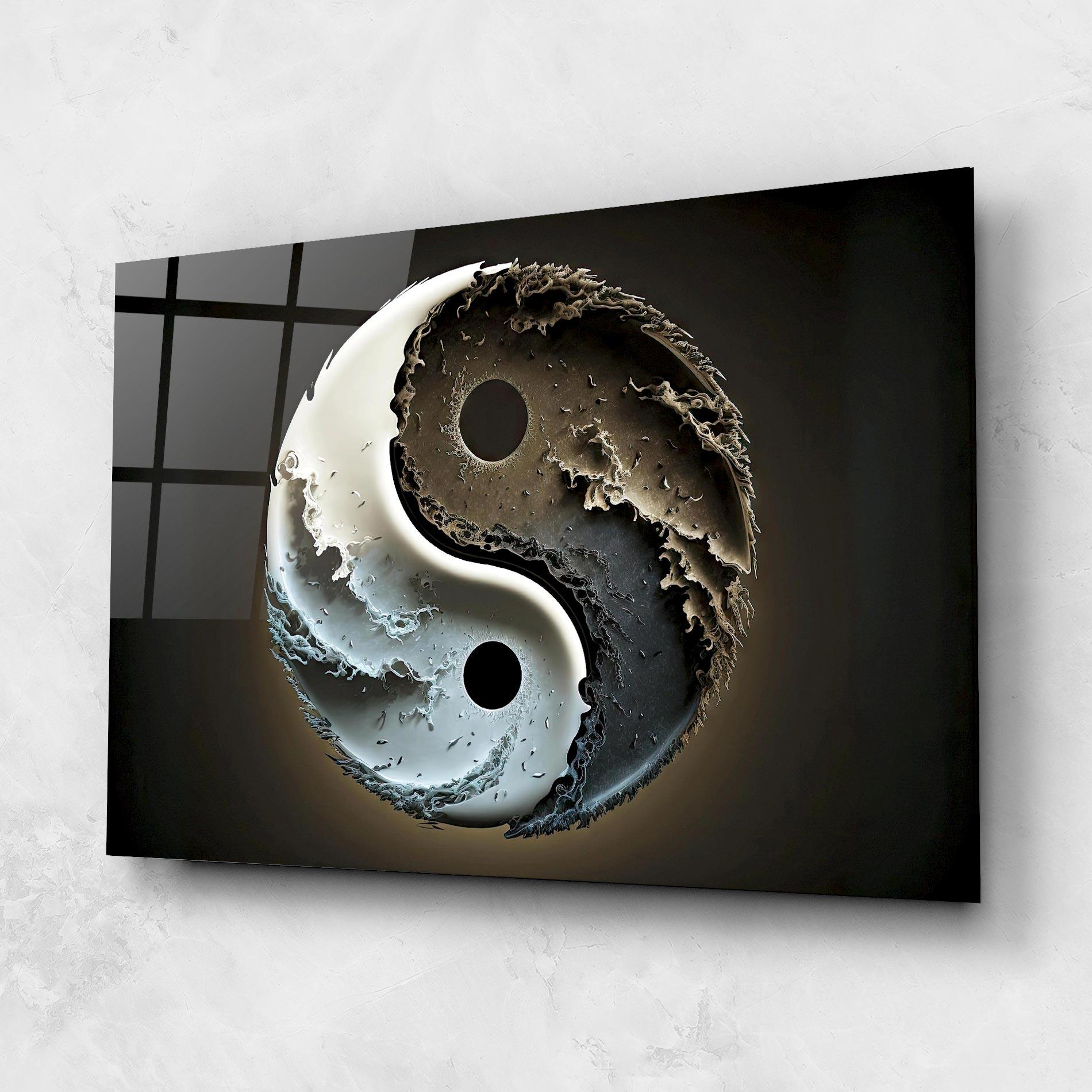 Üvegkép Brown Smoke Yinyang mockup 1