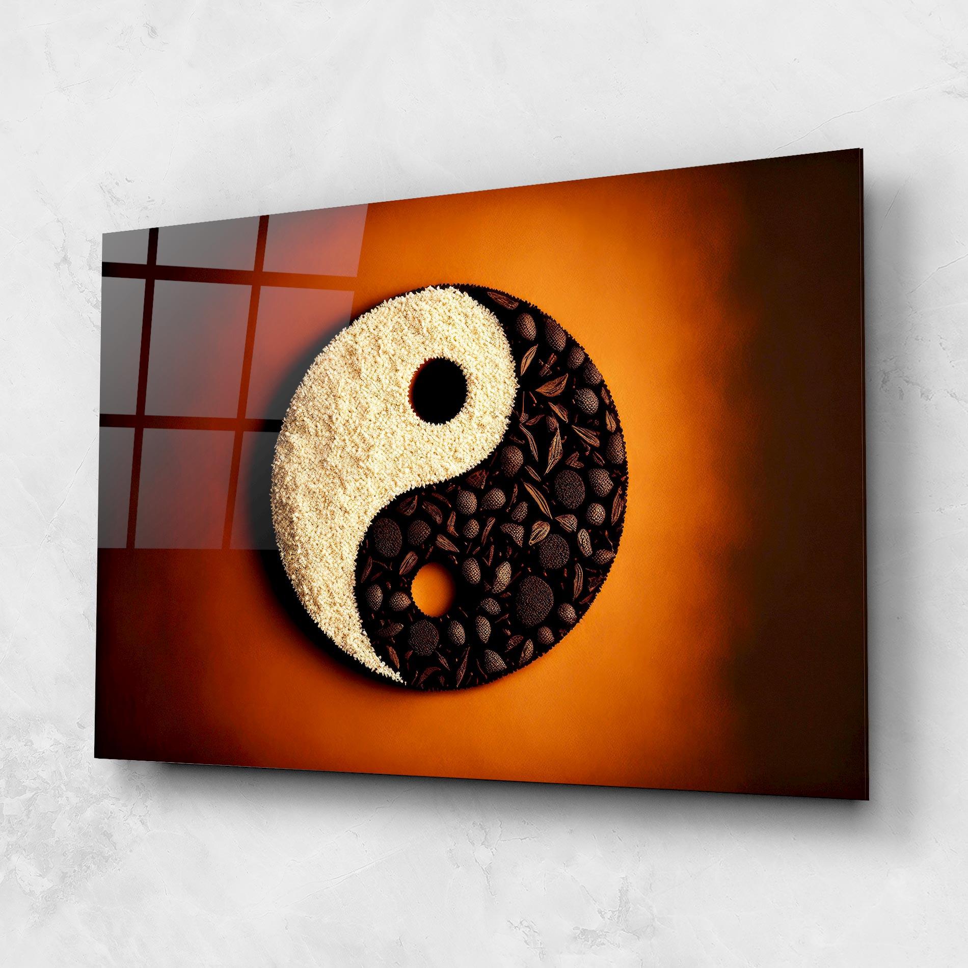 Üvegkép Coffee Yinyang mockup 1