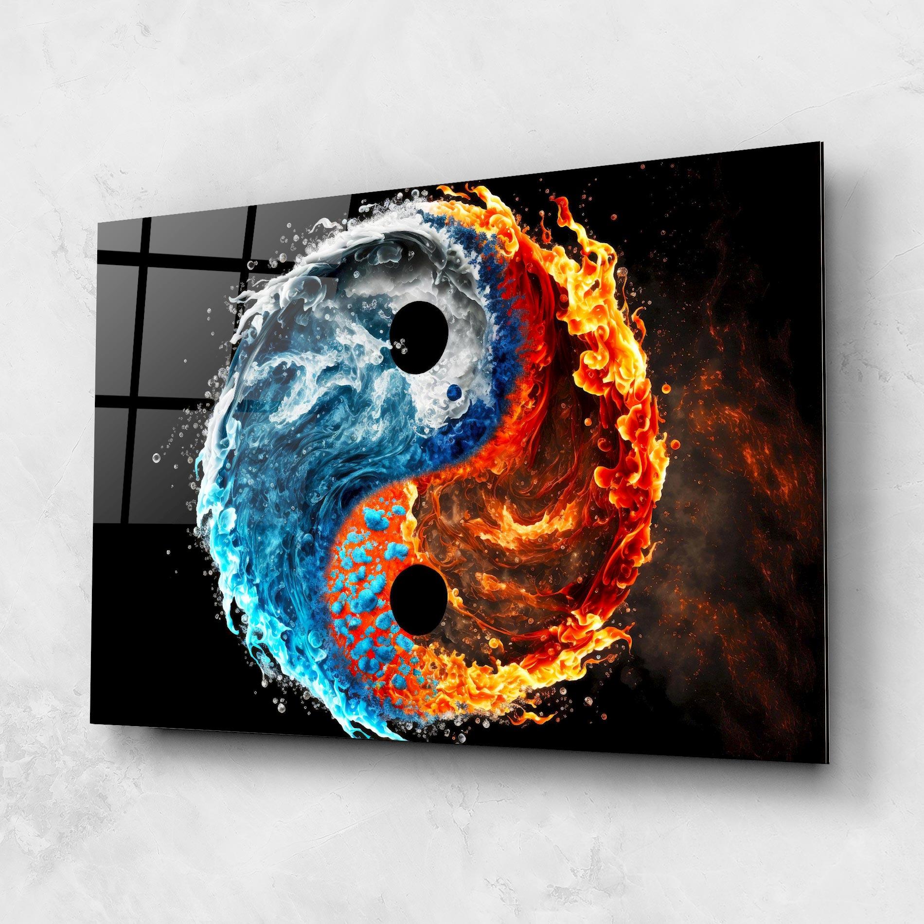 Üvegkép Fire Water Yin Yang mockup 1