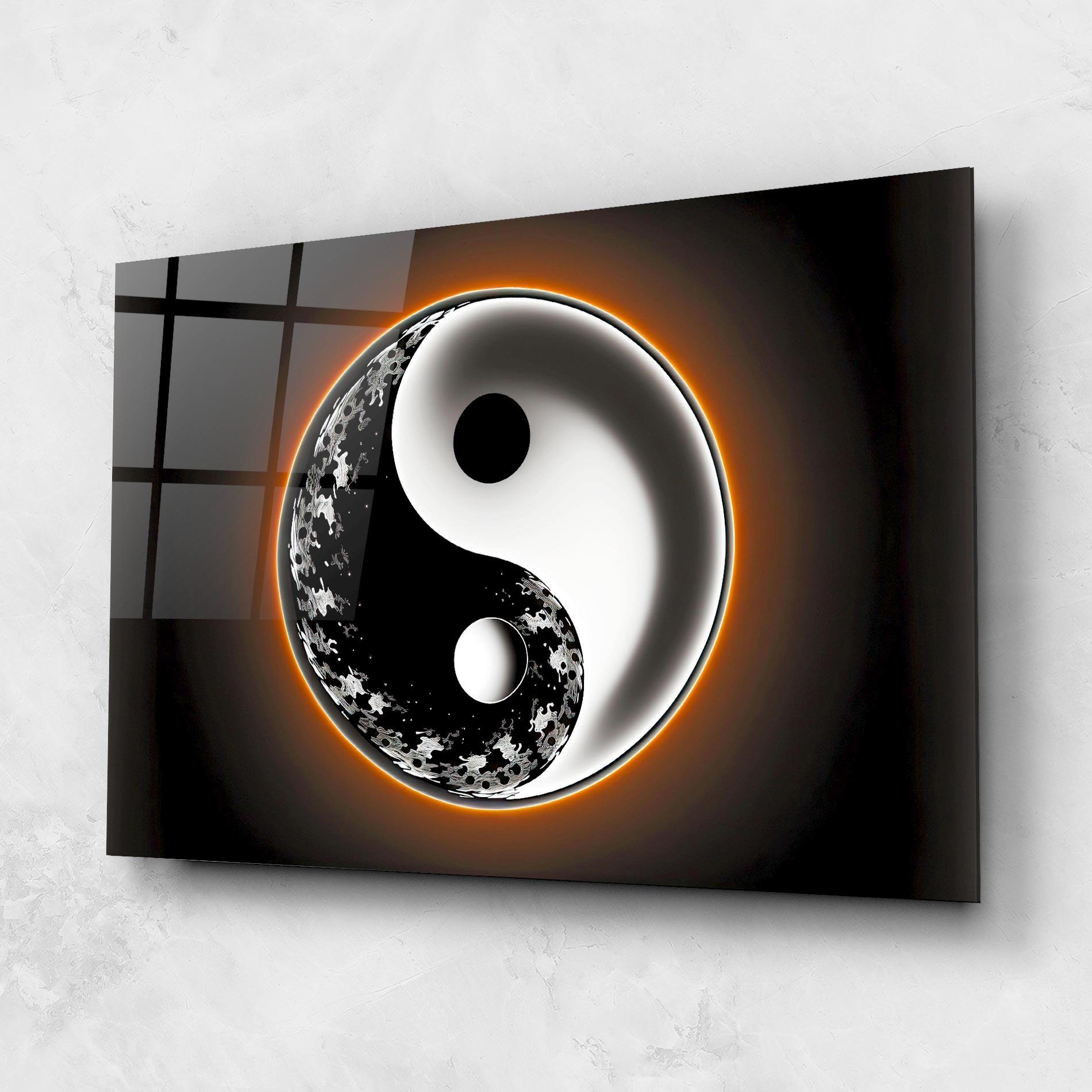 Üvegkép Purple Light Yinyang mockup 1