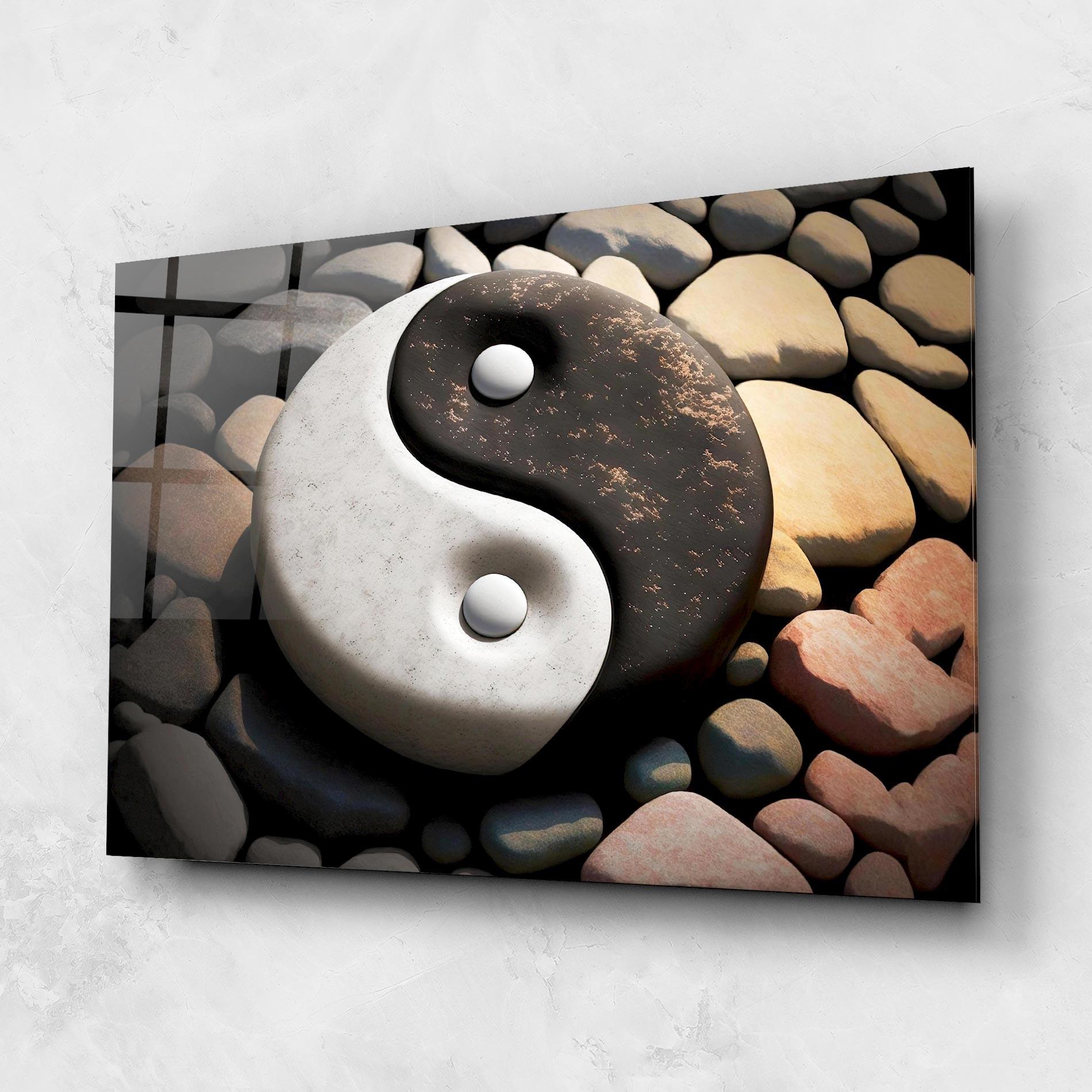 Üvegkép Stone Yinyang mockup 1