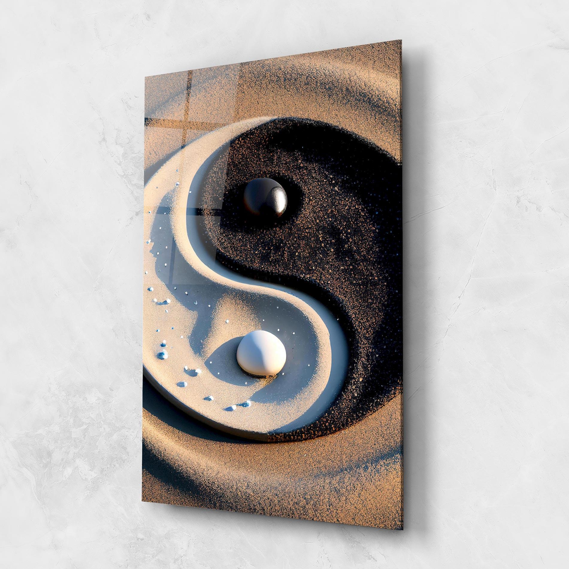 Üvegkép Pretty Sand Yinyang mockup 1