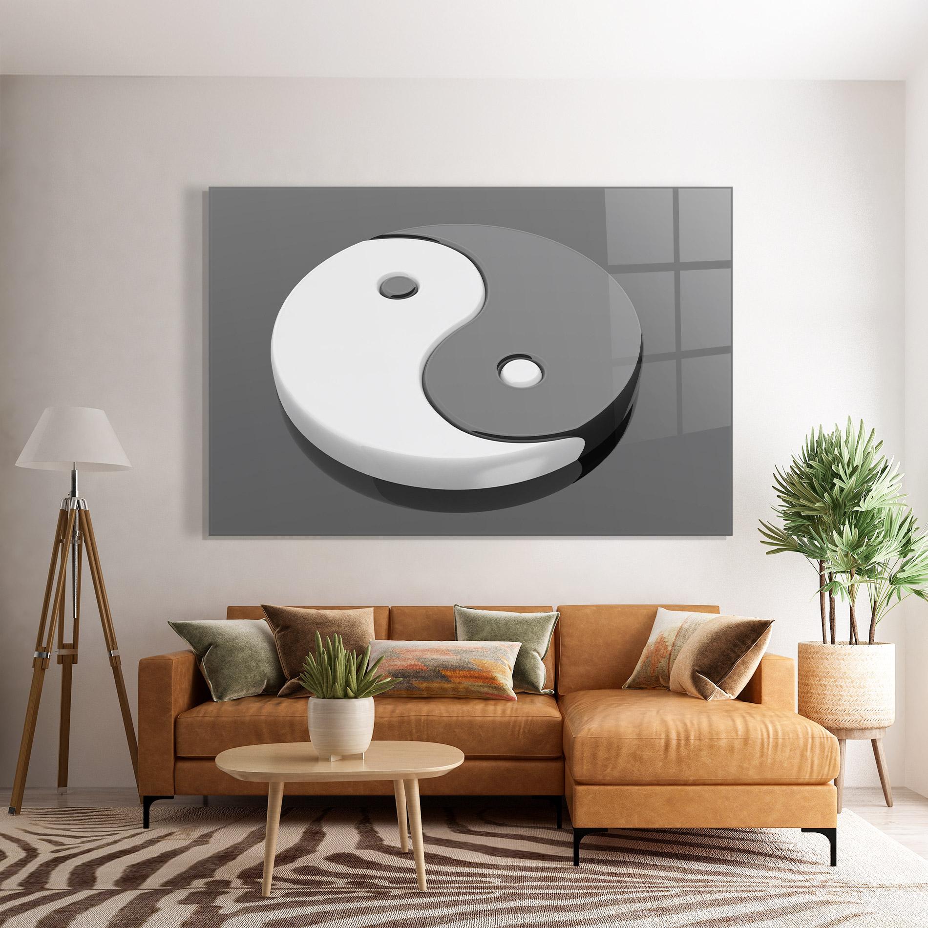 Üvegkép 3d Yinyang mockup 7