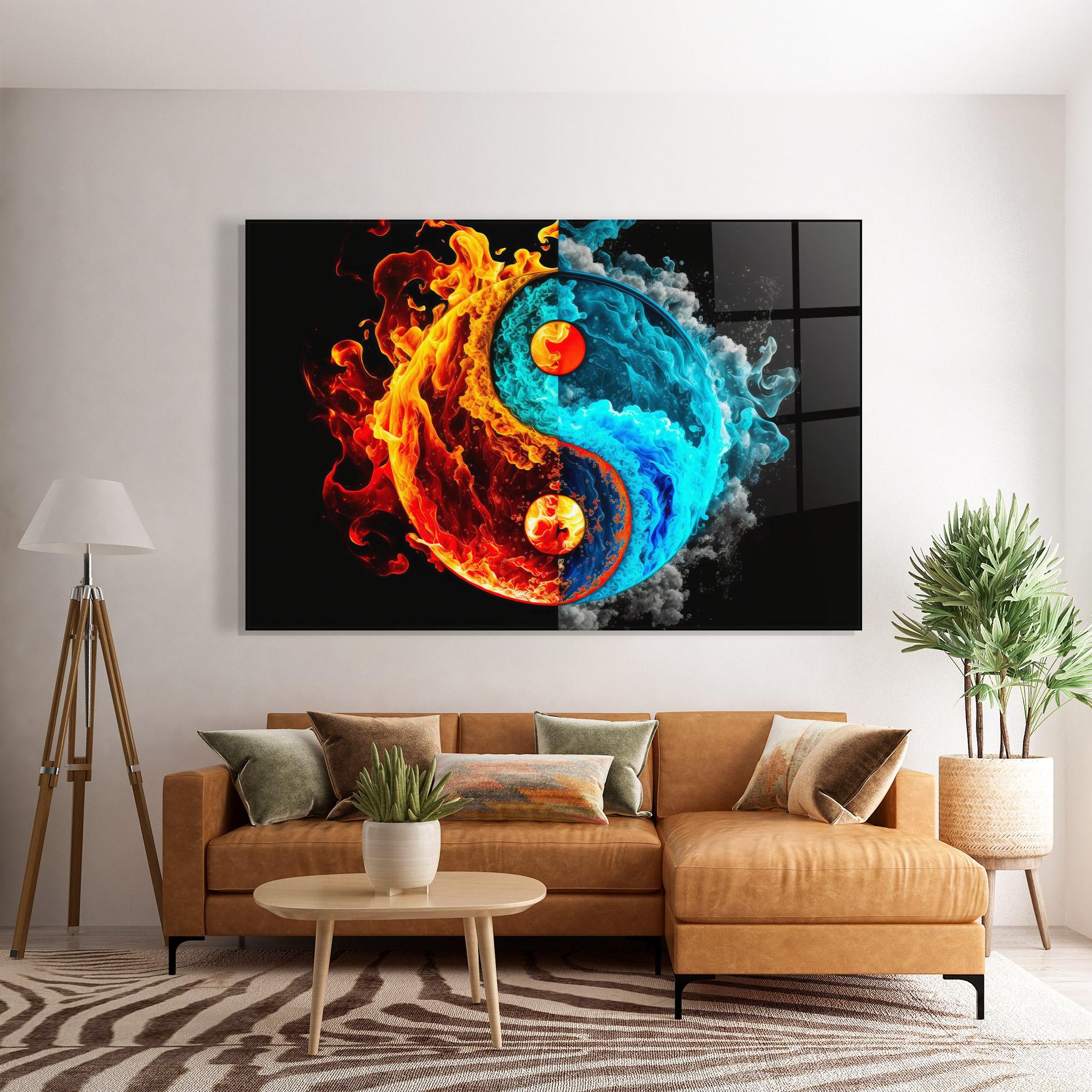 Üvegkép Blue Smoke Yinyang mockup 7