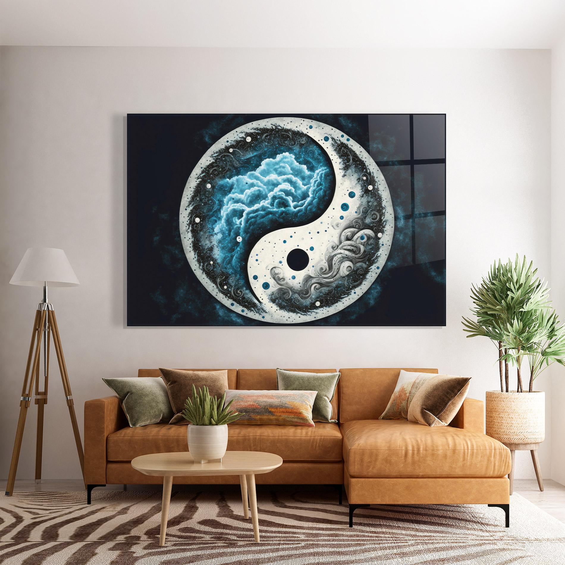 Üvegkép Cloudy Yinyang mockup 7