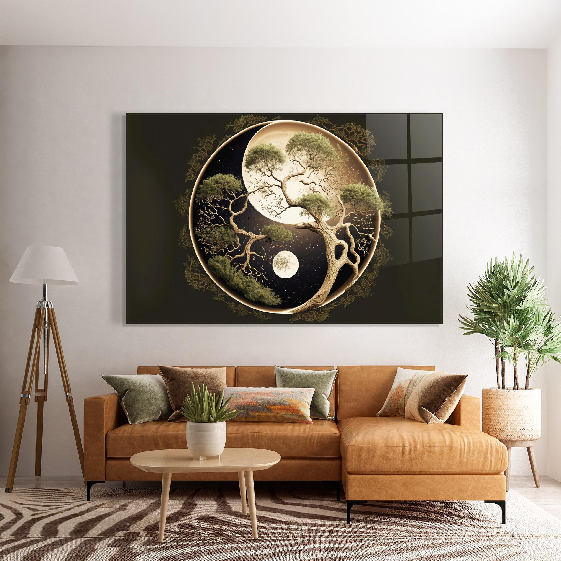 Üvegkép Green Tree Yinyang mockup 7