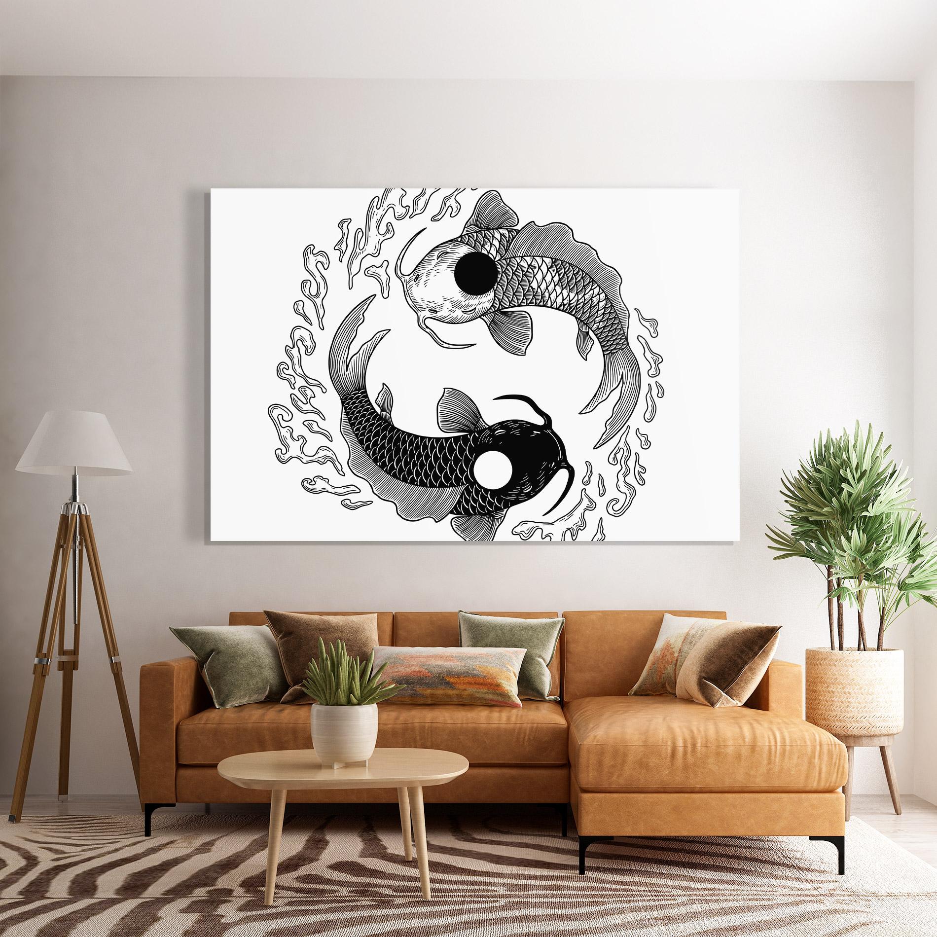 Üvegkép Koi Art Yinyang mockup 7