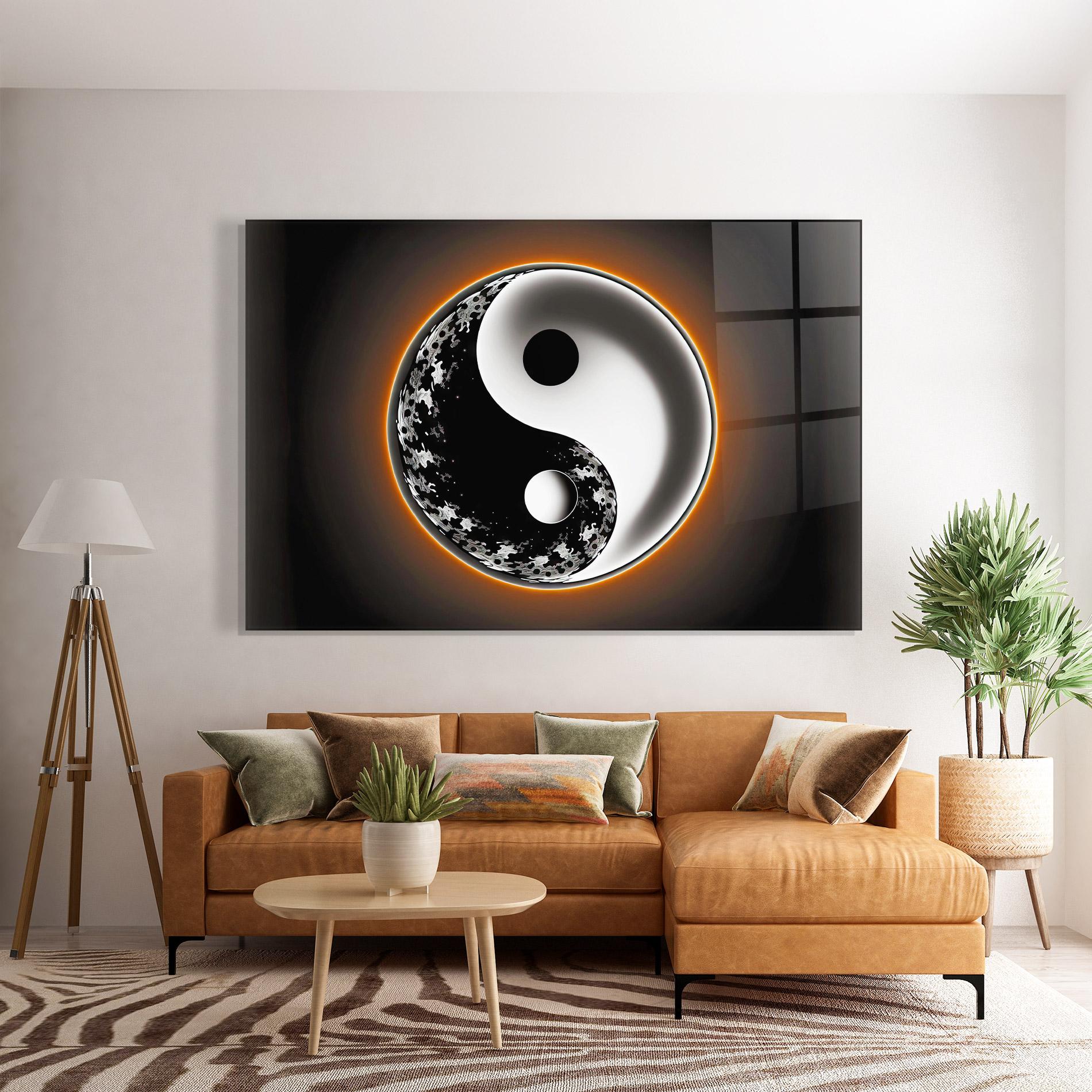 Üvegkép Purple Light Yinyang mockup 7