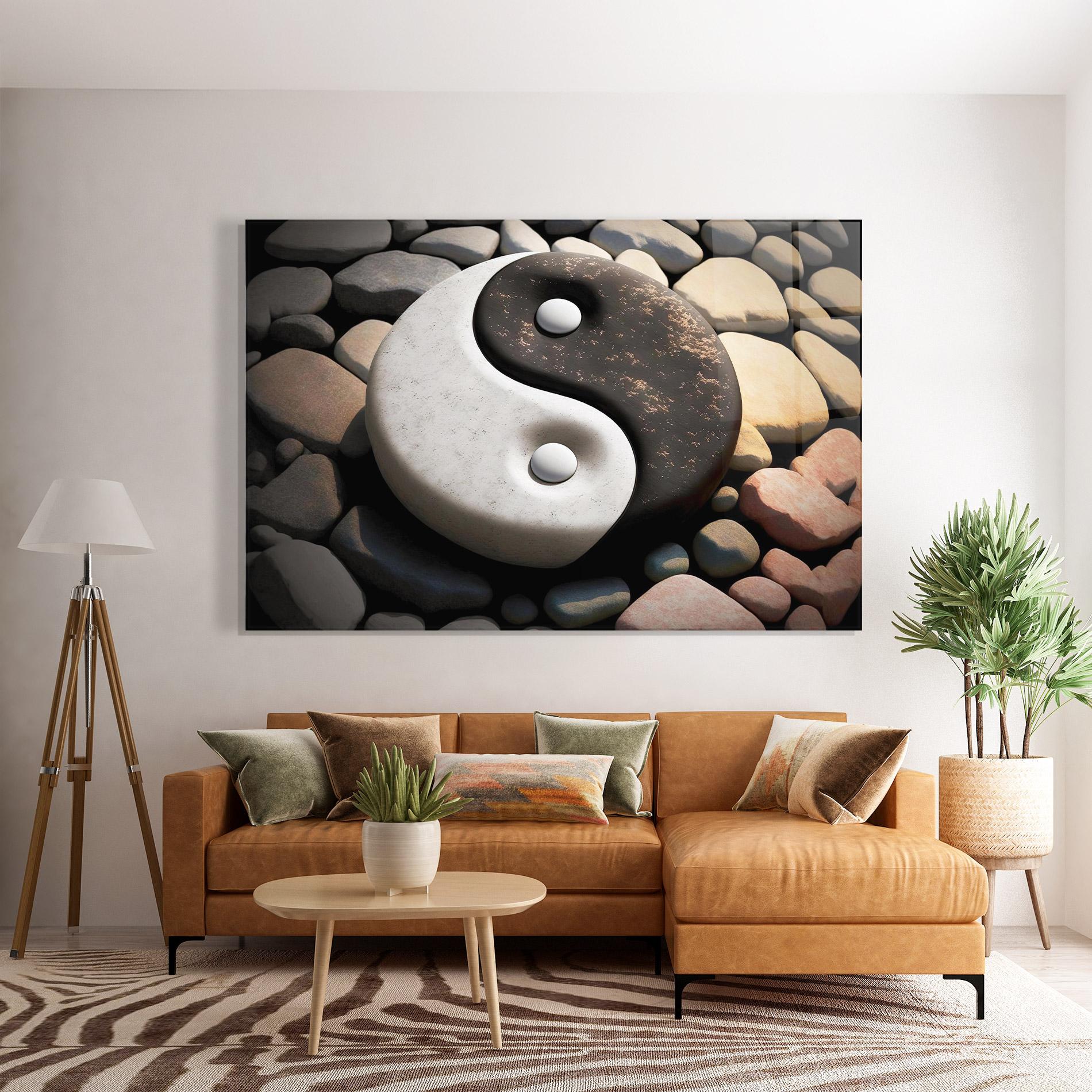 Üvegkép Stone Yinyang mockup 7