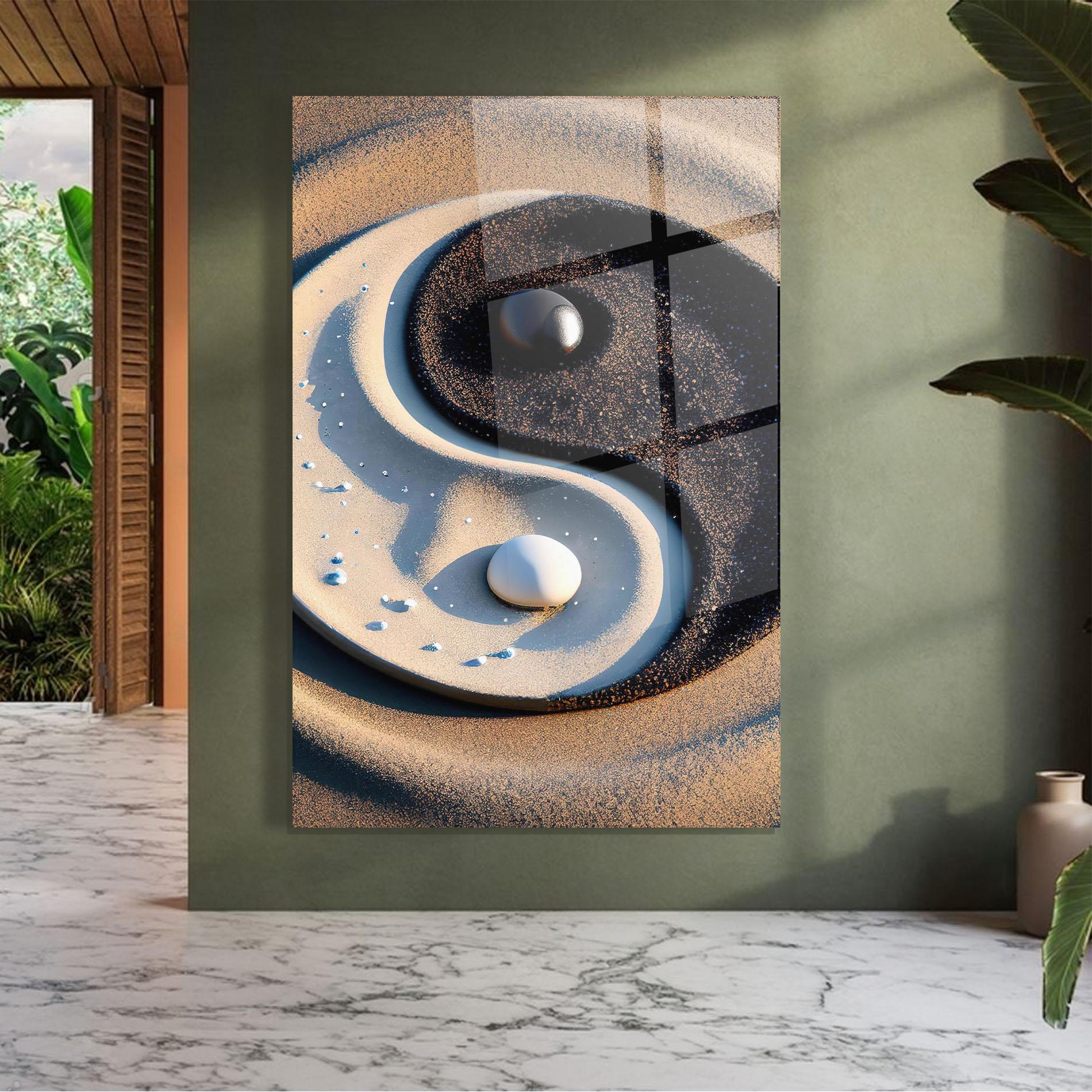 Üvegkép Pretty Sand Yinyang mockup 7