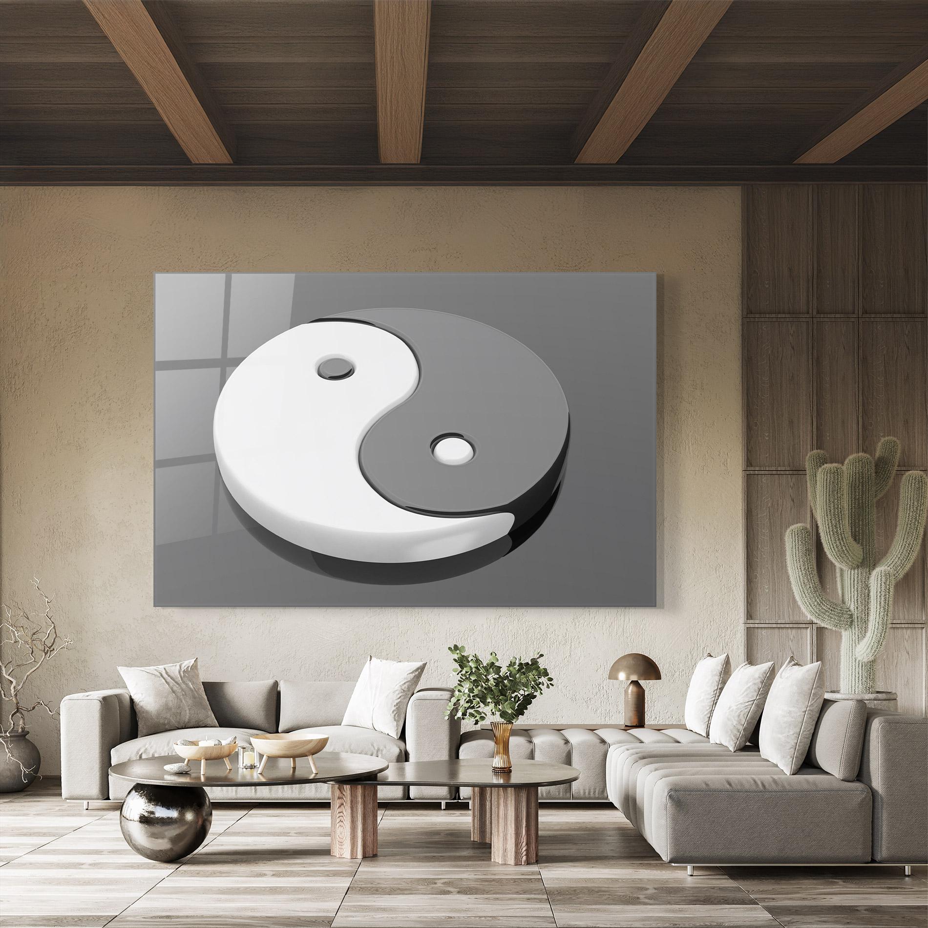 Üvegkép 3d Yinyang mockup 8