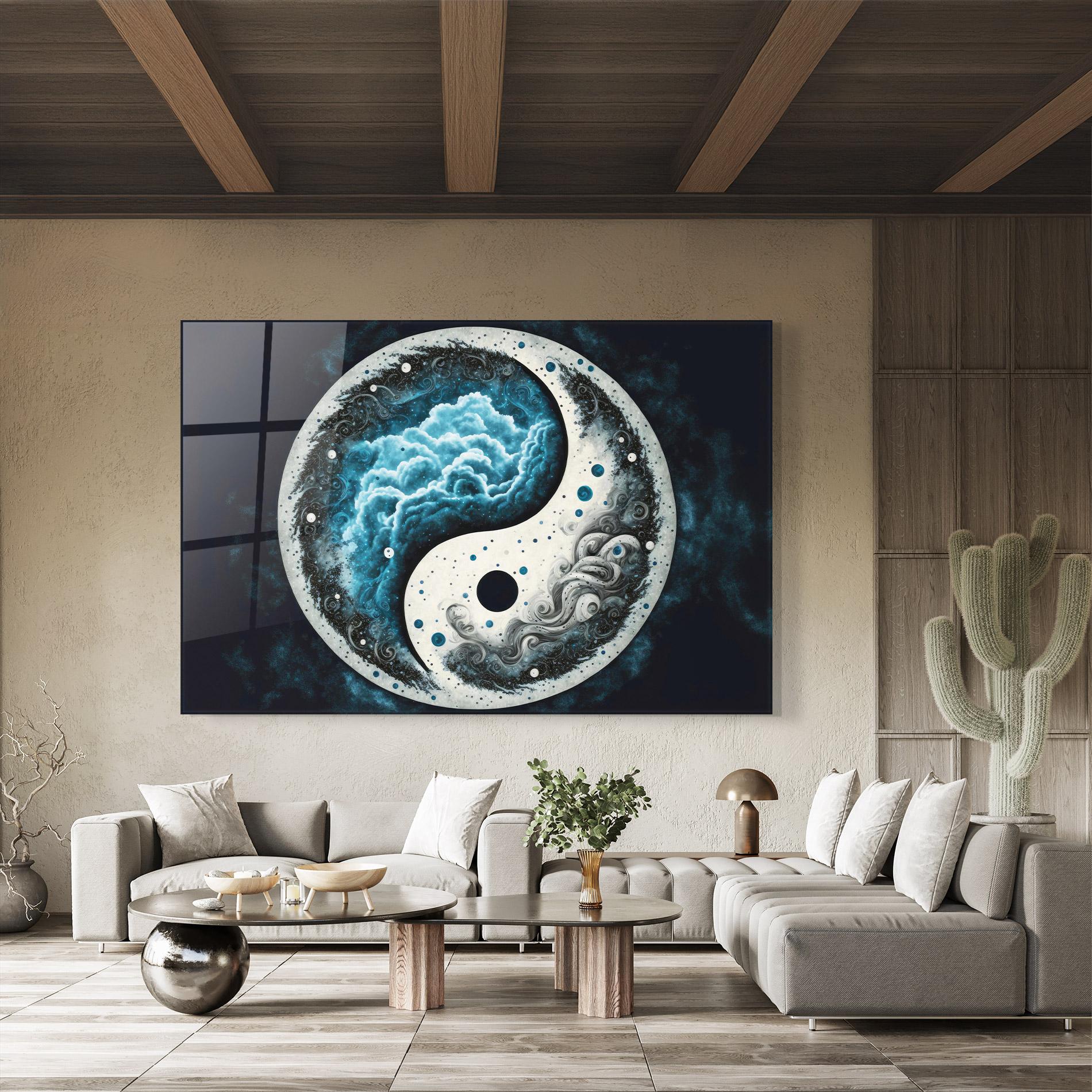 Üvegkép Cloudy Yinyang mockup 8