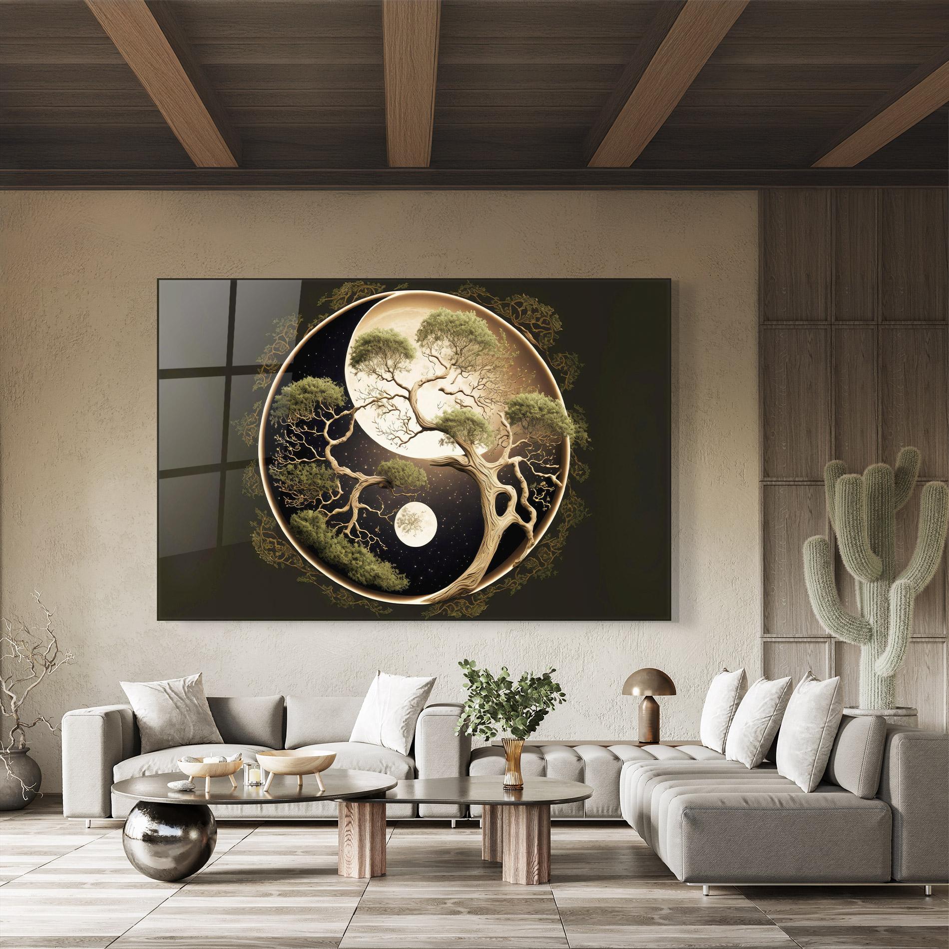 Üvegkép Green Tree Yinyang mockup 8
