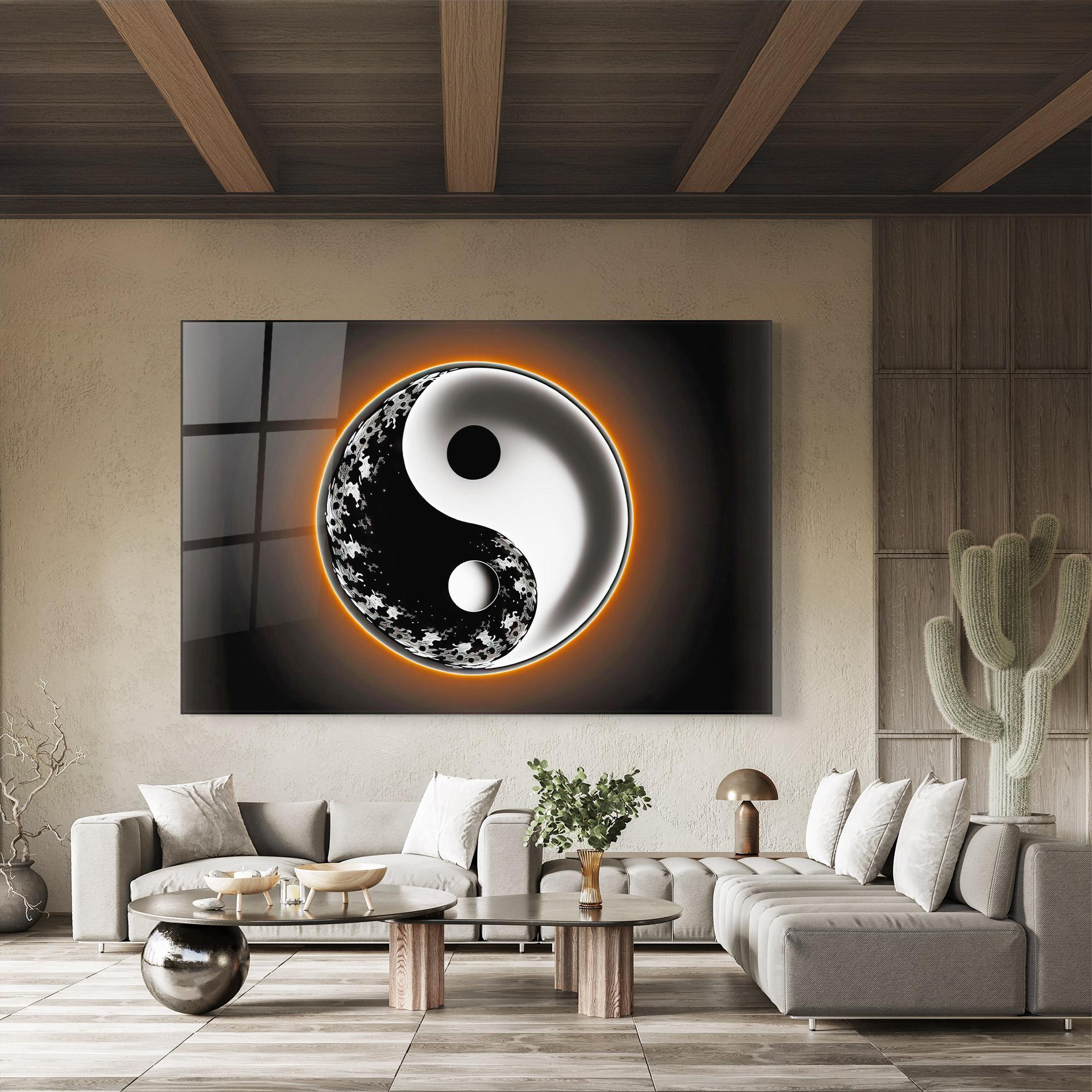 Üvegkép Purple Light Yinyang mockup 8