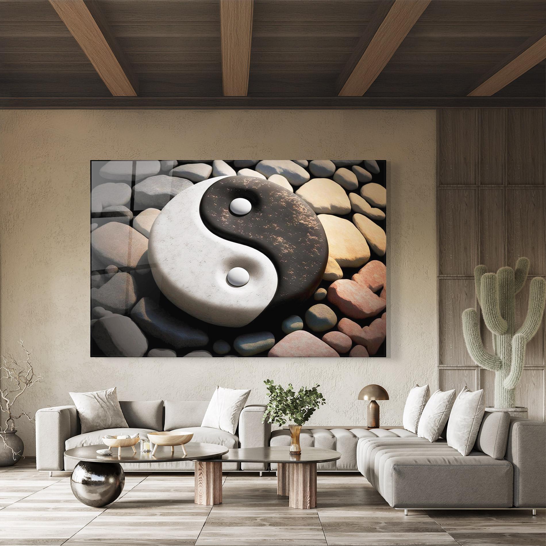 Üvegkép Stone Yinyang mockup 8