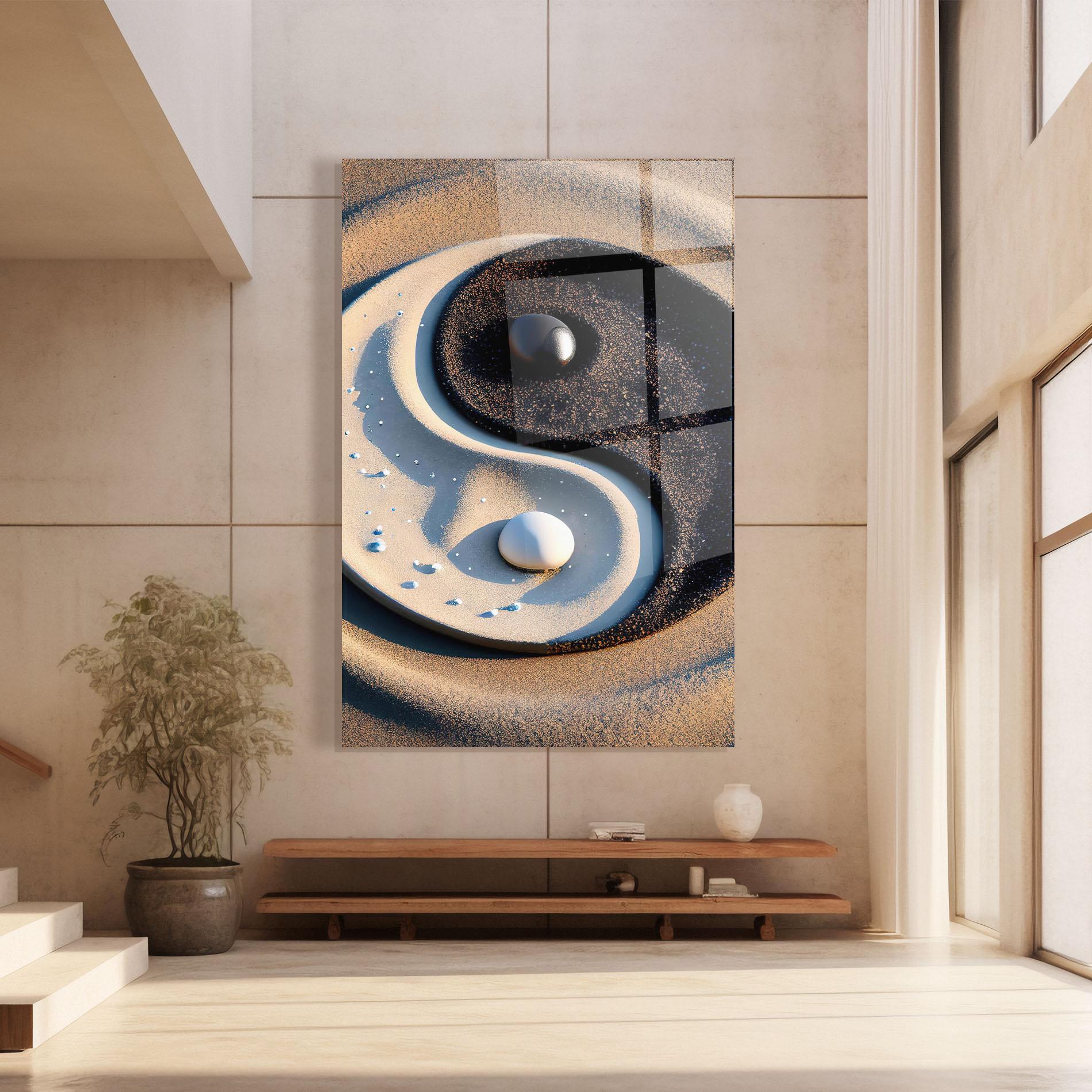 Üvegkép Pretty Sand Yinyang mockup 8