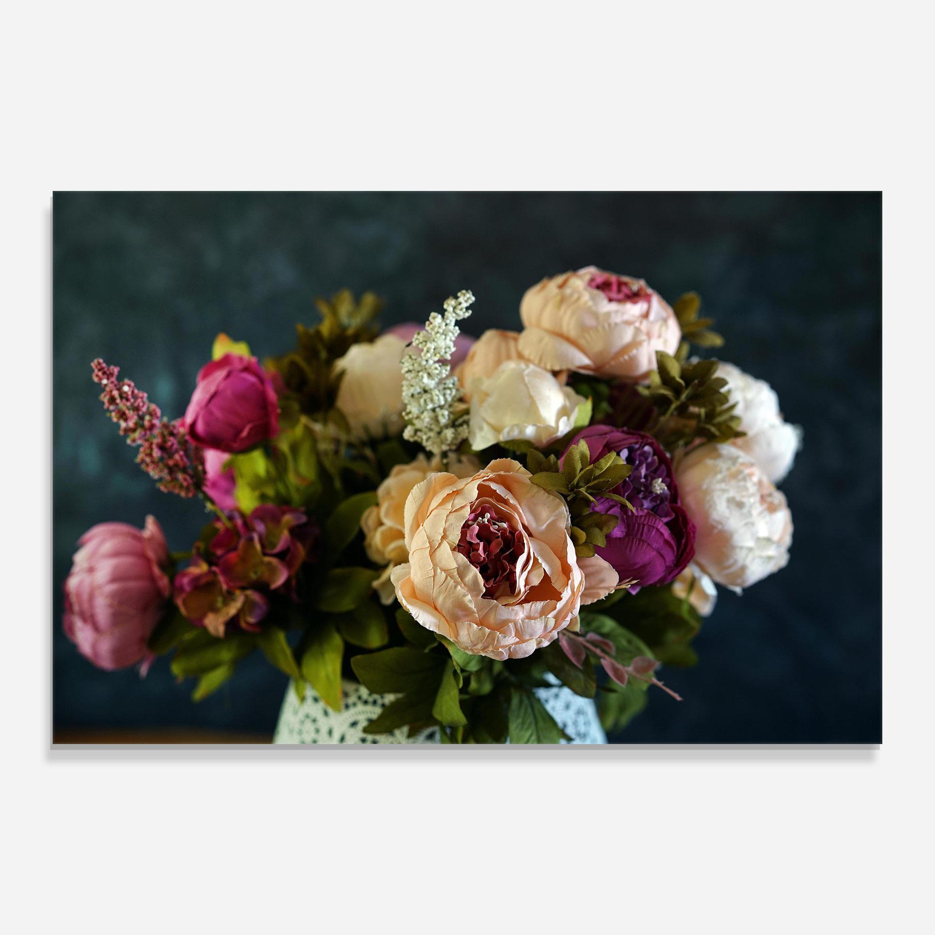 Üvegkép Cream Roses Bouquet mockup 0