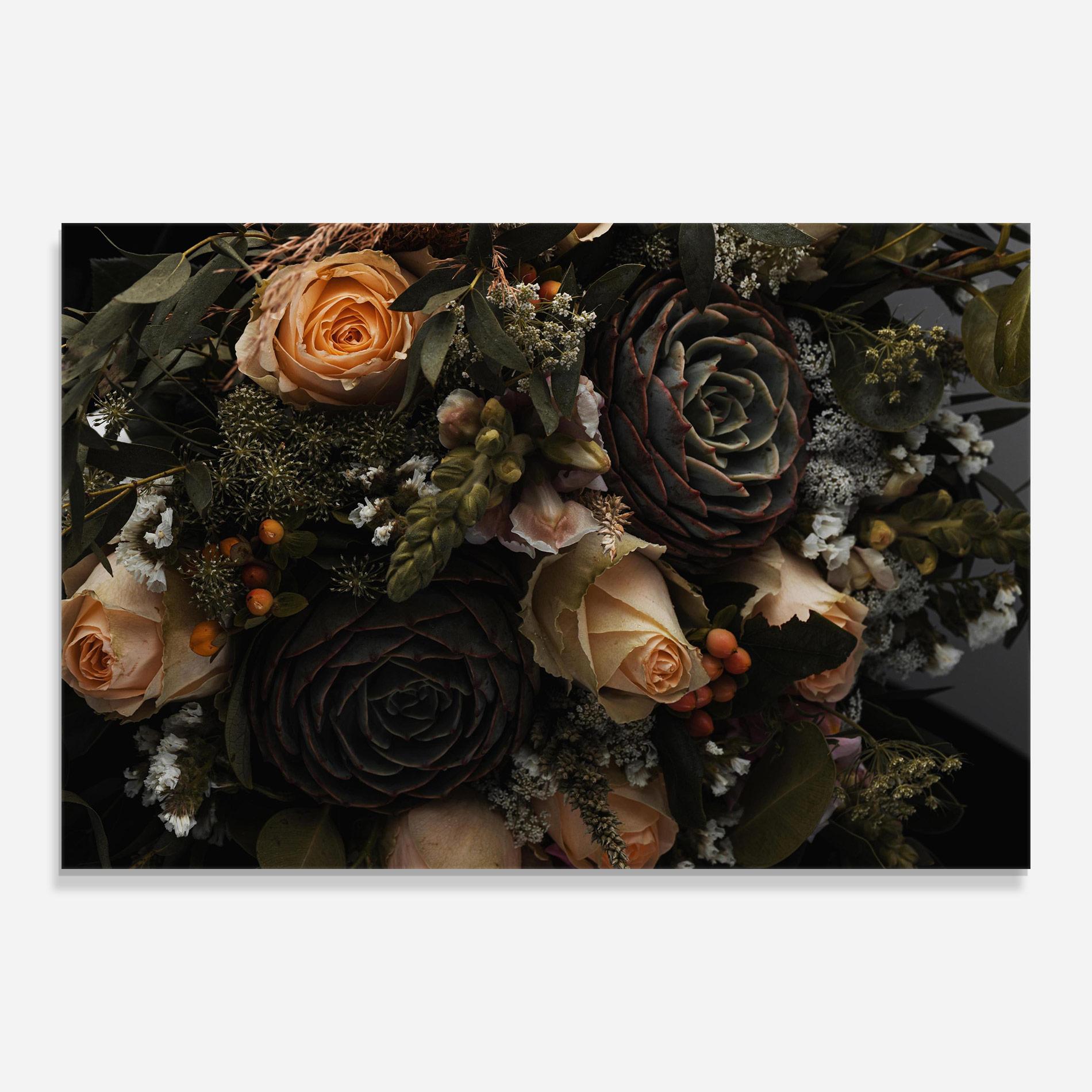 Üvegkép Luxurious Black Bouquet mockup 0