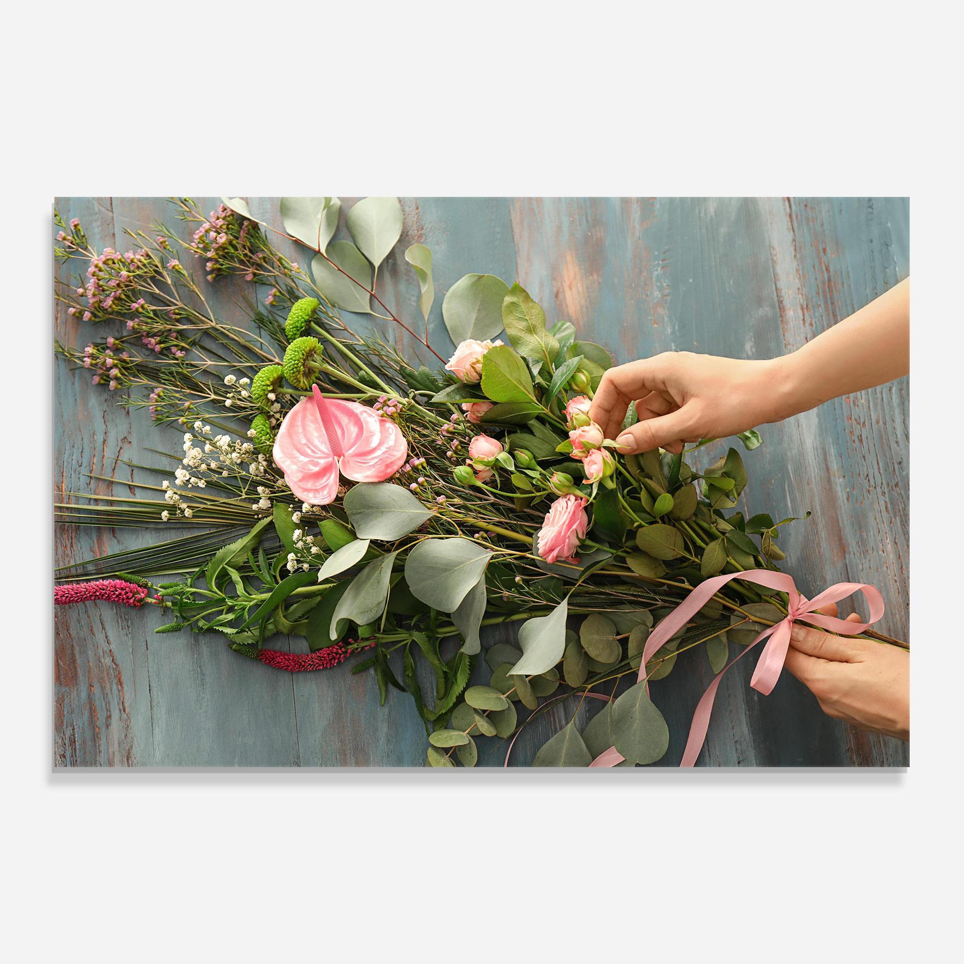 Üvegkép Preparing Bouquet mockup 0