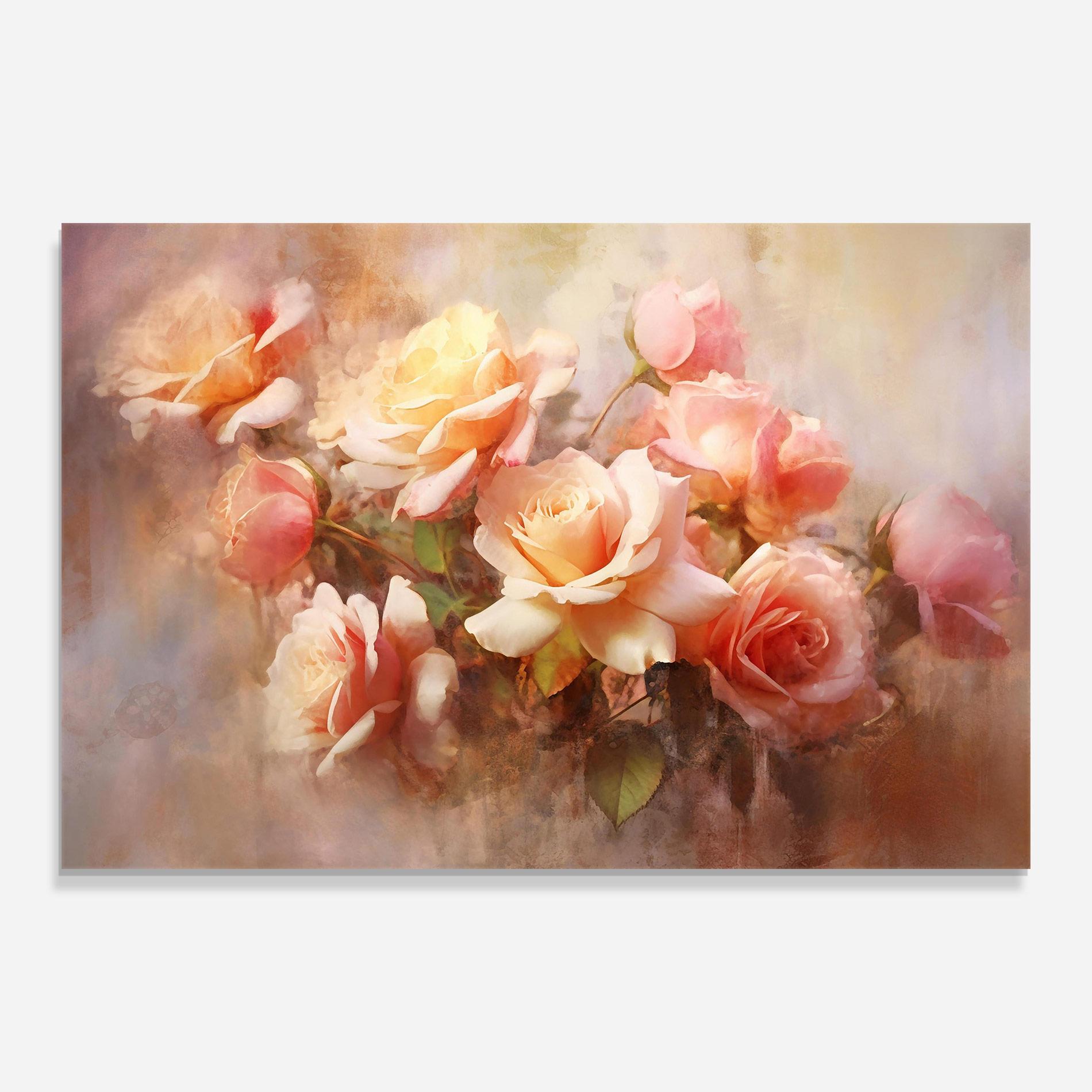 Üvegkép Roses Bouquet Painting mockup 0