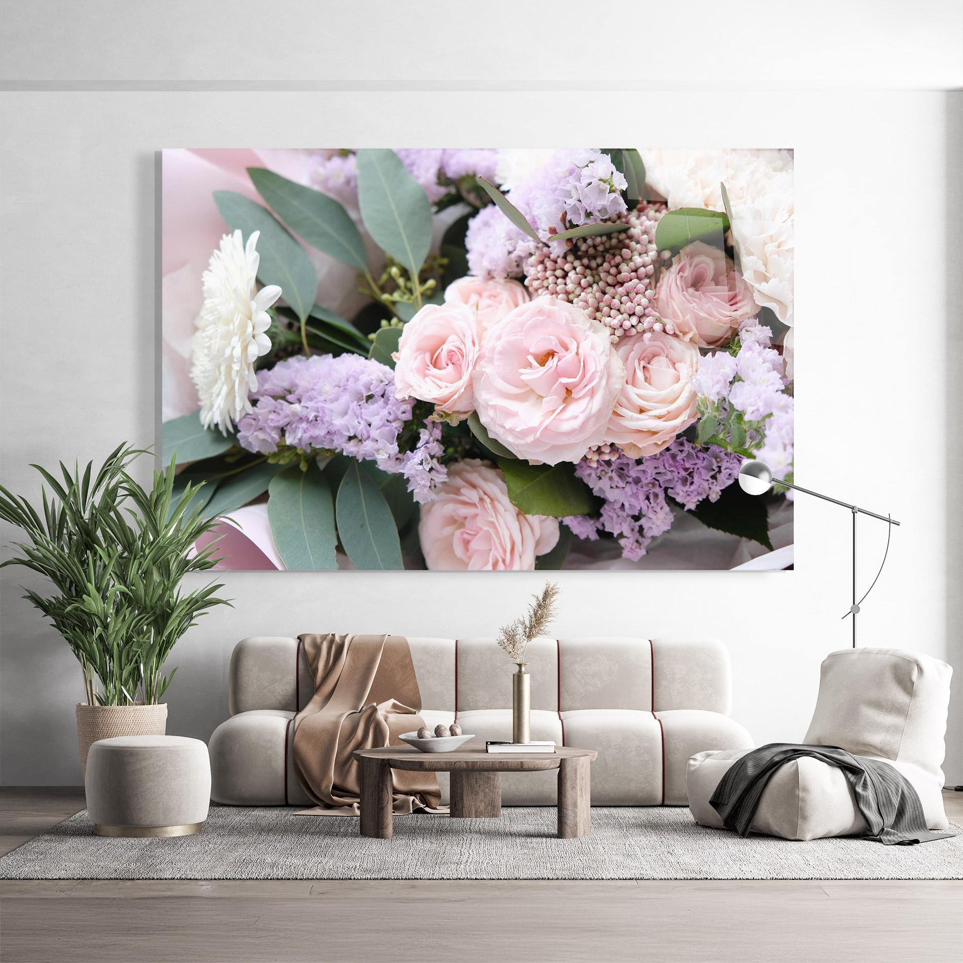 Üvegkép Beautiful Pink Roses mockup 9