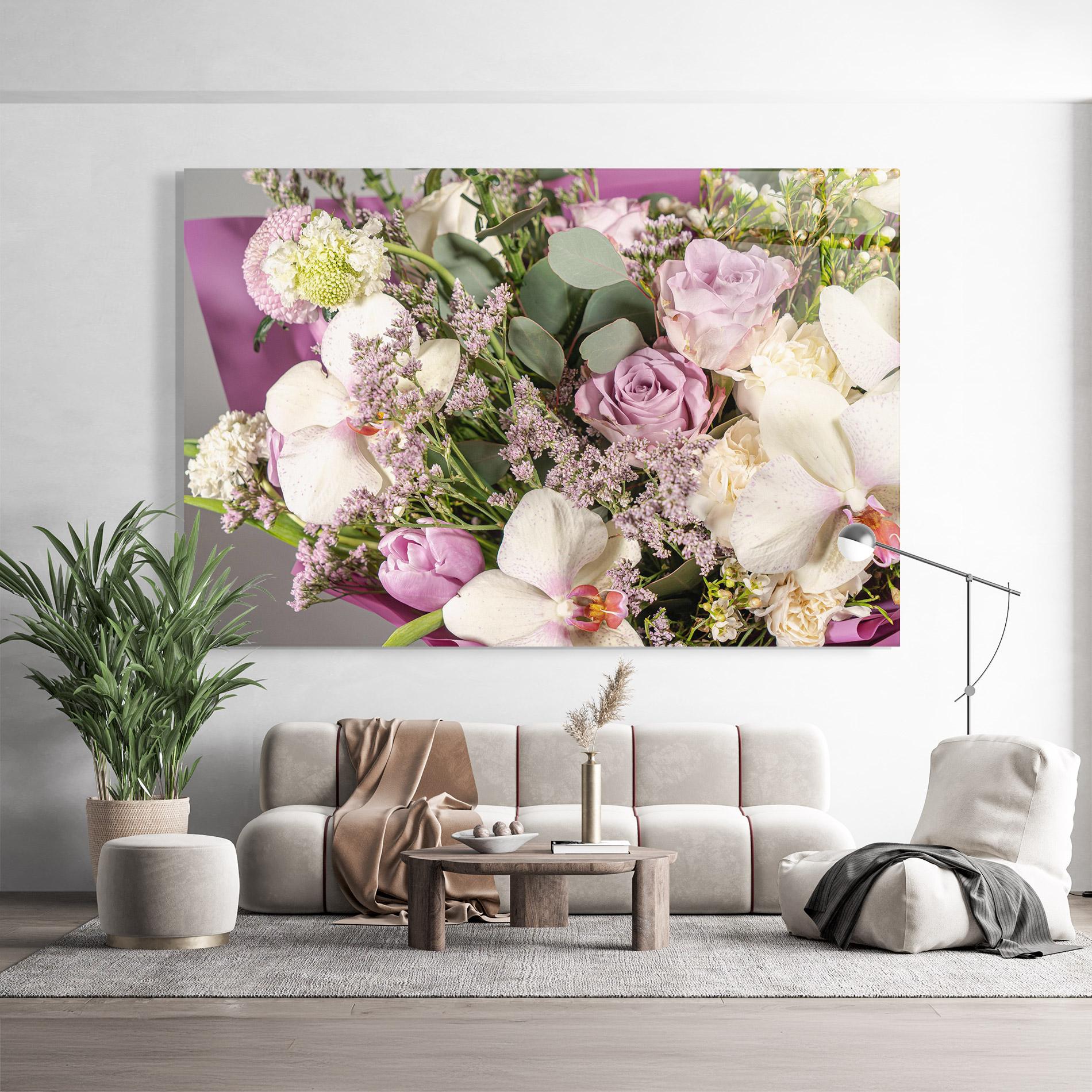 Üvegkép Cute Purple Bouquet mockup 9