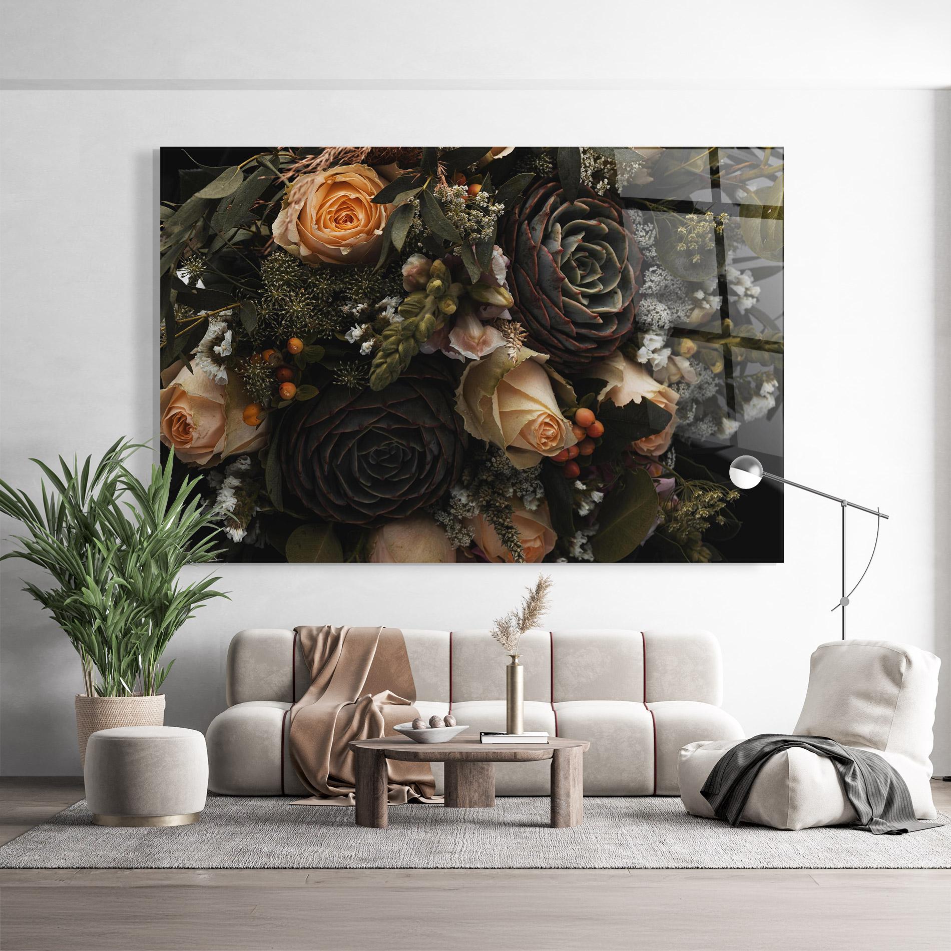 Üvegkép Luxurious Black Bouquet mockup 9