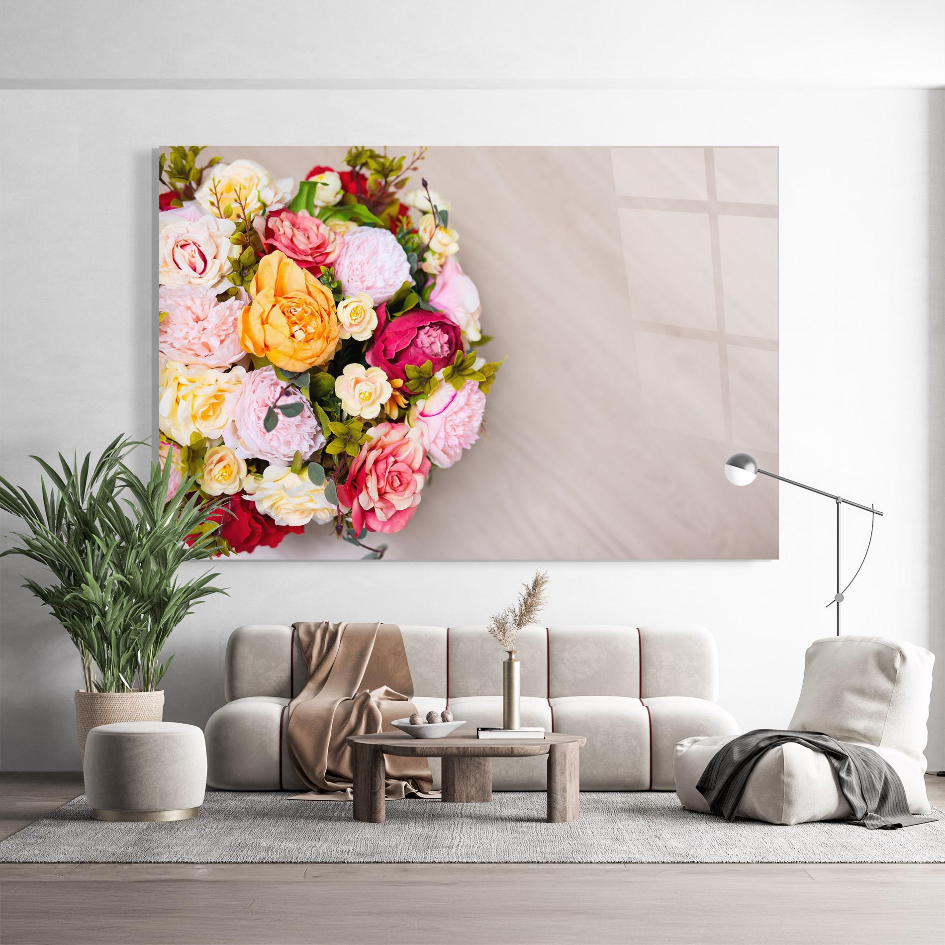 Üvegkép Orange Purple Bouquet mockup 9