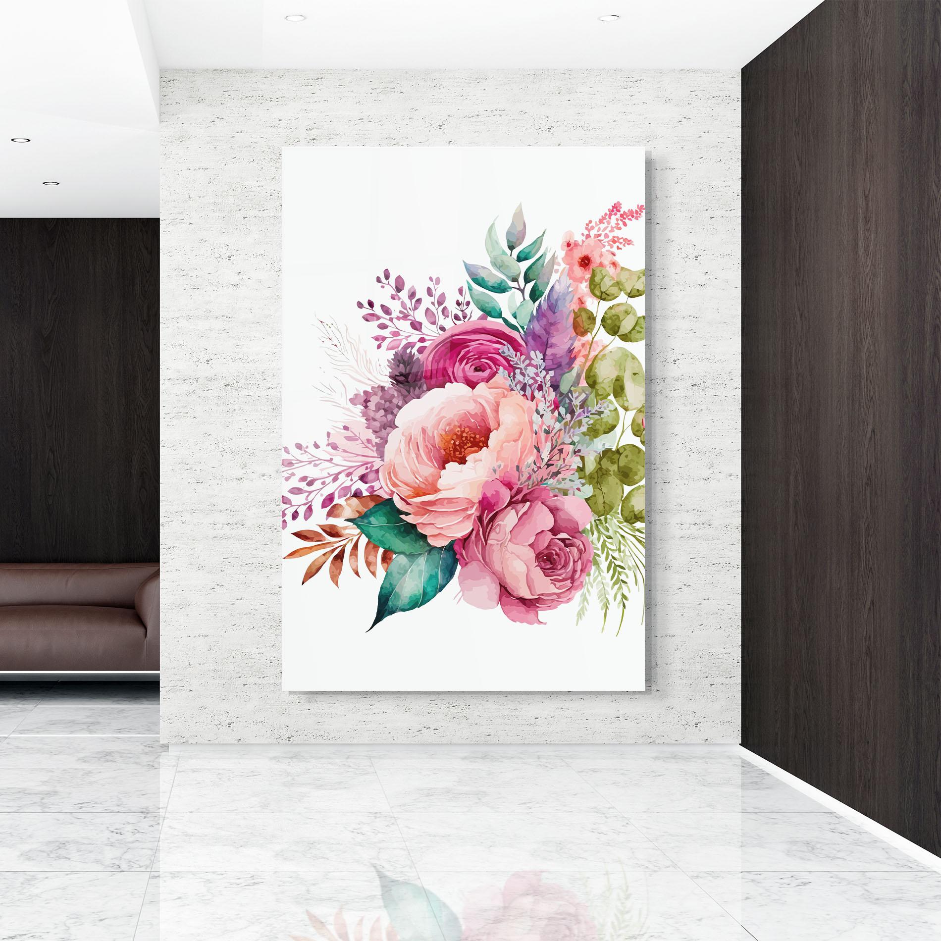 Üvegkép Bouquet Of Pink Roses mockup 9