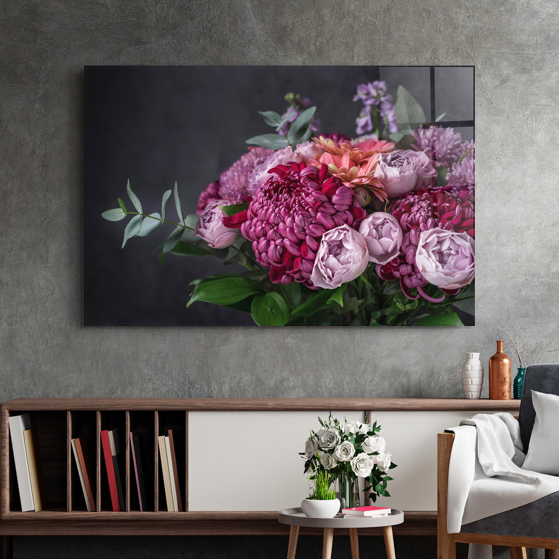 Üvegkép Mix Purple Bouquet mockup 2